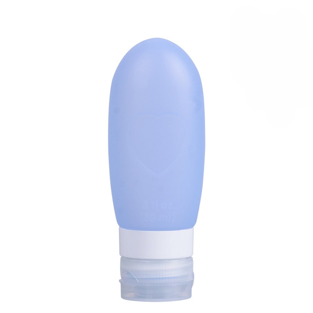 **Leak Proof Travel Bottles Set - 3 Pack Multi Size Silicone Squeeze Refillable Containers for Liquids, Toiletries & Creams | TSA Approved for Carry-On Luggage | Perfect for Air Travel, Gym & Camping (Blue)**