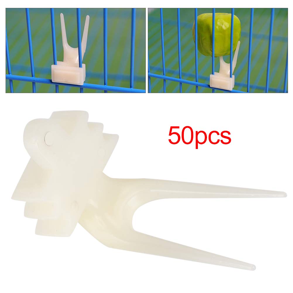 50PCS Plastic Bird Fruit Forks - Parrot Feeding Tools & Birdcage Accessories for Parrots, Hamsters | Durable Food Holders for Bird Treats & Cage Decor | Perfect for Feeding Fruits, Veggies & Treats to Pet Birds