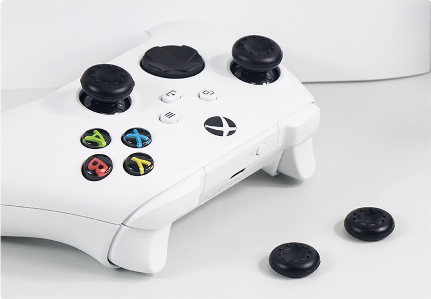 Premium CQC & FPS Thumb Grips Joystick Caps - Compatible with PS5, PS4, Nintendo Switch Pro, Xbox One & Xbox Series X Controllers - Enhanced Grip for Gaming - 4 Pairs (8Pcs) Black - Perfect for FPS, Racing & Action Games