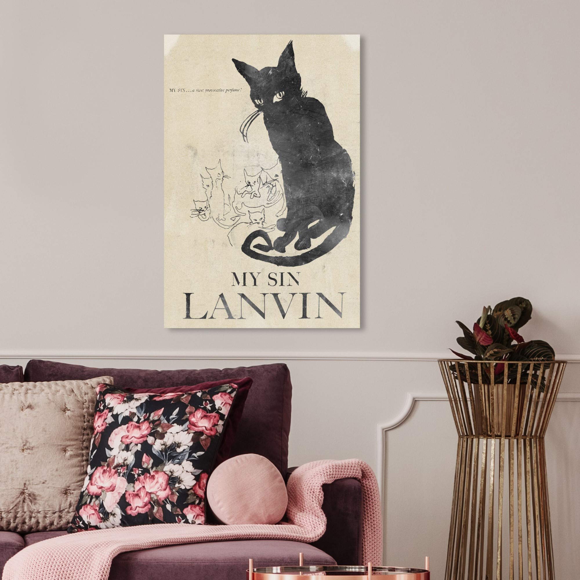 Oliver Gal Artist Co. 'My Sin' Fashion Glam Wall Art Canvas Print - 20x30 Inches Black & Brown Home Decor for Living Room, Bedroom & Office