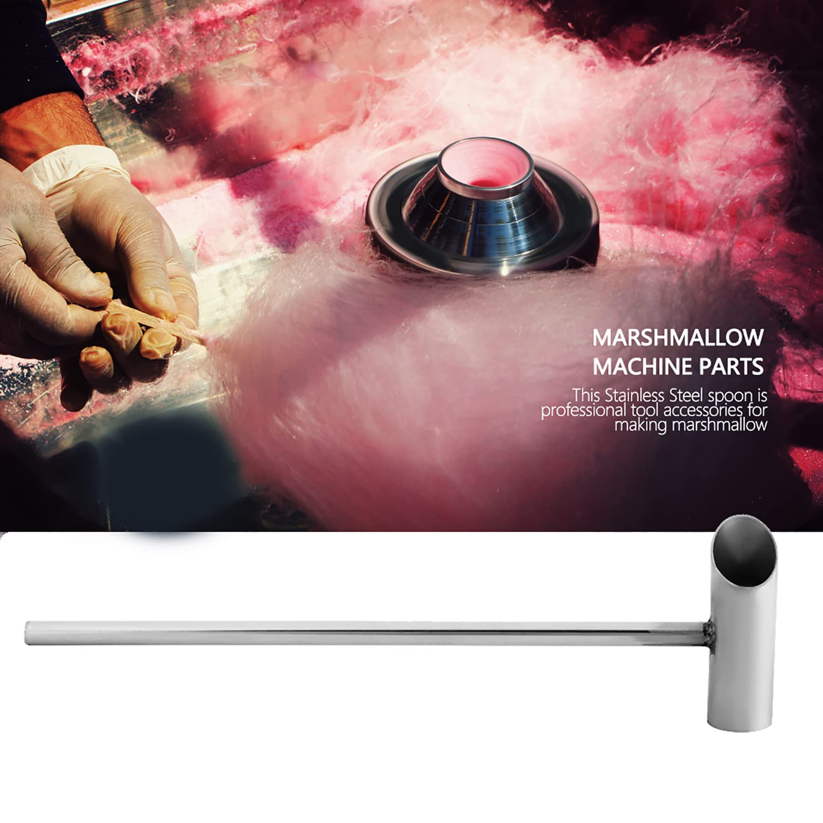 Premium Stainless Steel Cotton Candy Scoop - 11.6 Inch (29cm) Sugar Floss Spoon for Cotton Candy Machines | Durable Marshmallow & Candy Floss Tool | Perfect for Carnival, Party Favors, and Home Cotton Candy Making