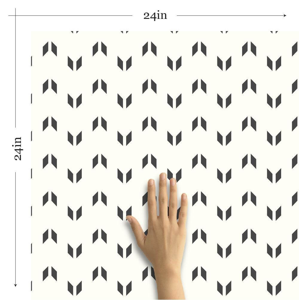 Black and White Geometric Peel and Stick Removable Wallpaper - Self-Adhesive Decorative Wall Covering for Bedroom, Living Room, Office & Home Decor