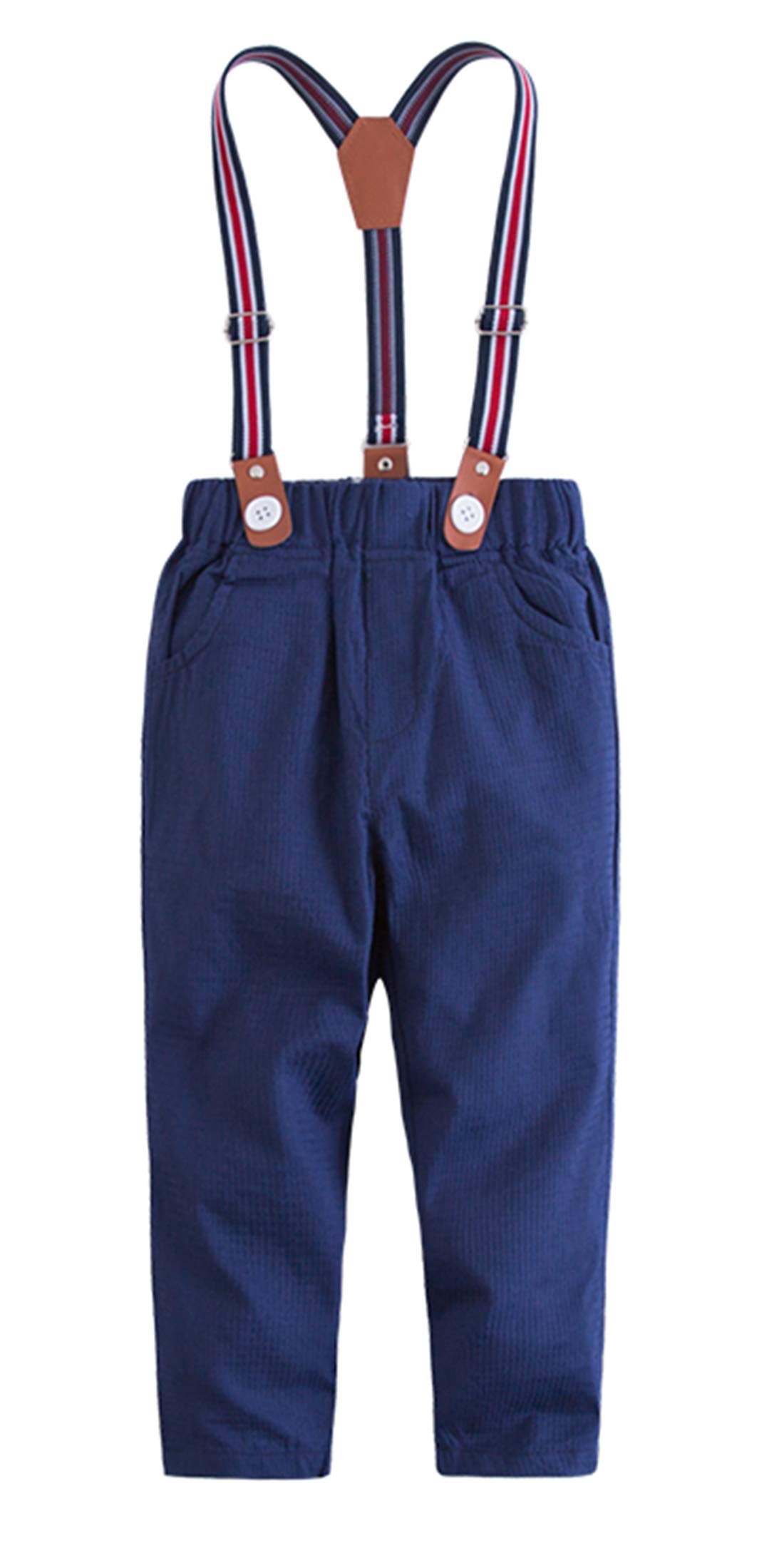 stylesilove Classic Chino Pants with Suspenders for Toddler Boys - Comfortable Casual & Formal Wear for School, Parties & Special Occasions