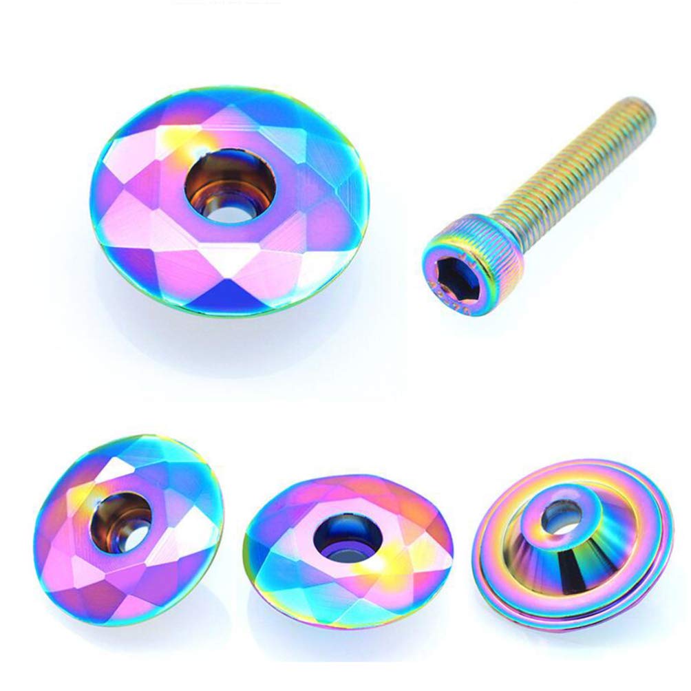 BESPORTBLE Aluminum Bicycle Headset Top Cap with Stainless Steel Bolt - Compatible with Mountain Bike & Road Bike (MTB) - Durable Headset Accessory in Multiple Colors - Perfect for Bike Maintenance & Customization