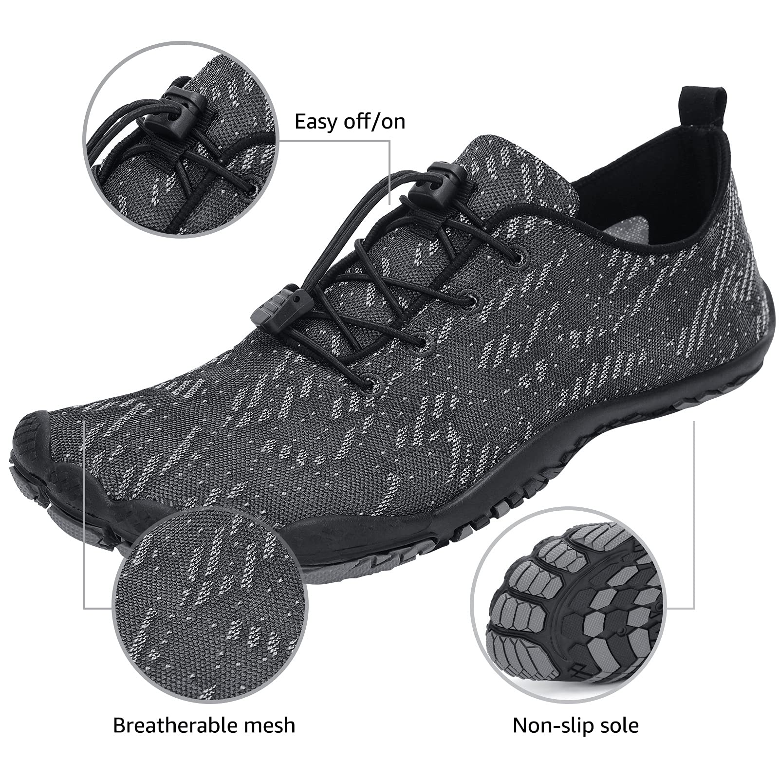 Racqua Quick-Dry Composite Mesh Water Shoes for Men & Women - Lightweight & Comfortable for Swimming, Beach, Boating & Water Sports