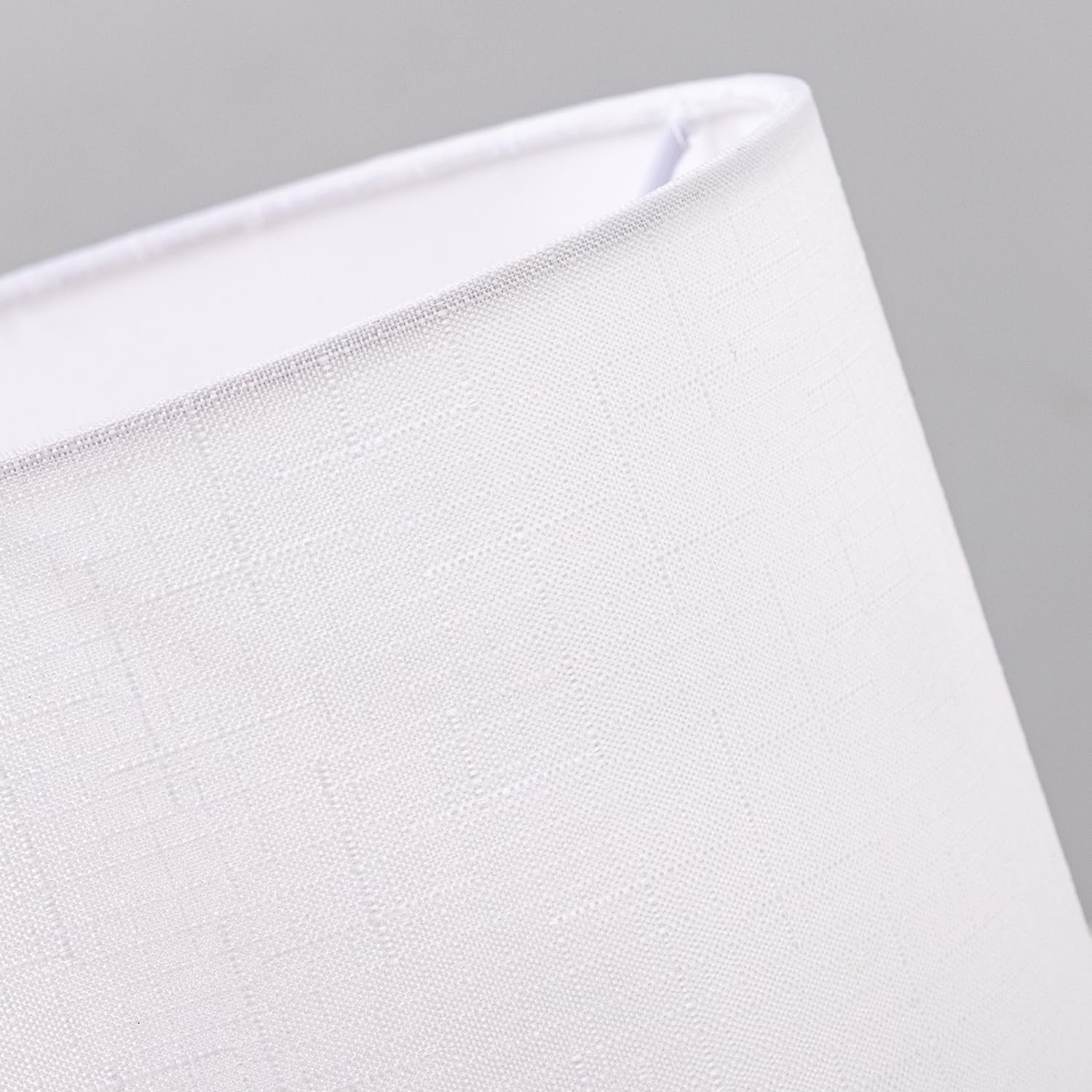 Wellmet White 6x6x10 Inch Drum Lampshade - No Assembly Required, Classic Modern Fabric Lamp Shade for Table, Bedside & Floor Lamps - Perfect for Living Room, Bedroom & Office Decor - Spider Fitter Included