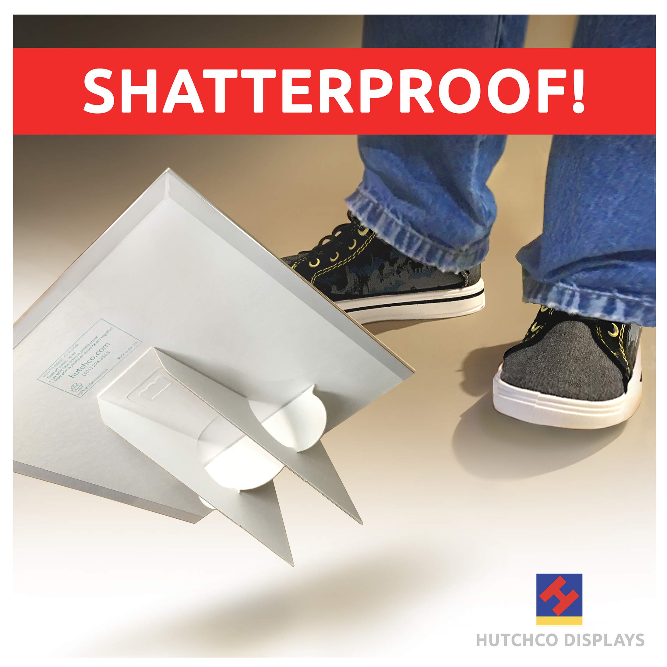 25 Pack Plastic Paper Sign Holder - 8.5x11 Inch Shatterproof Tabletop Display with Clear Cover & Cardboard Easel Back - Perfect for Restaurants, Retail Stores, and Office Countertop Advertising