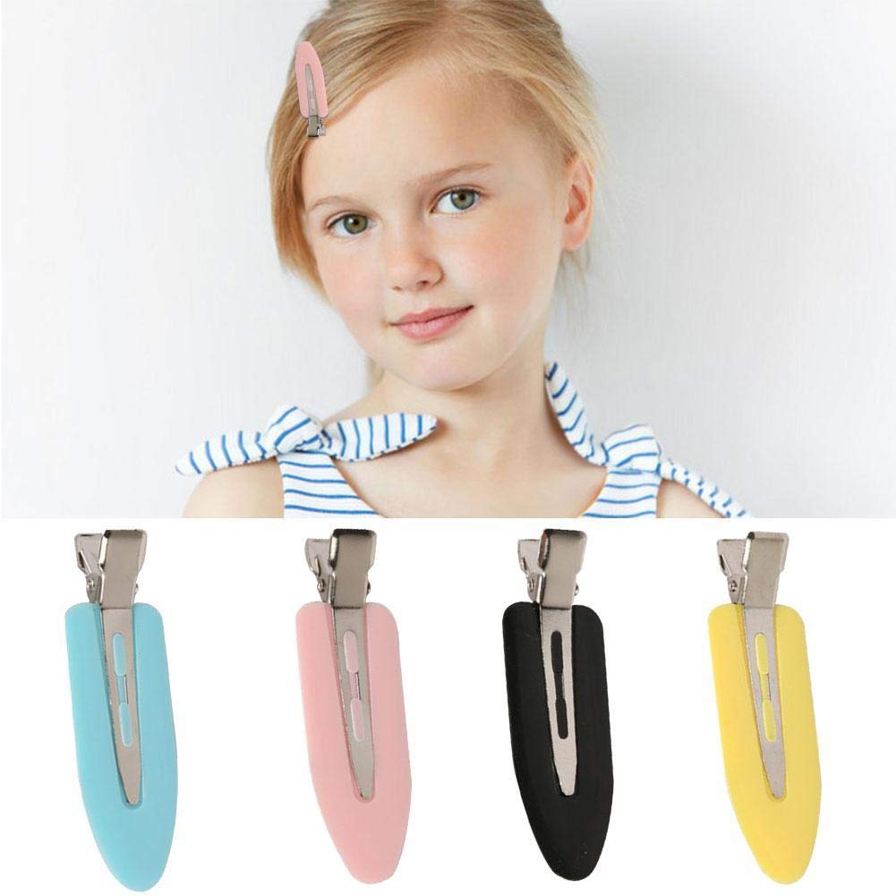 4 Pcs No Bend Hair Clips - Seamless Leaf Barrettes for Curly Hair, Bangs & Sectioning - No Mark No Crease Hair Styling Tools for Makeup & Hairstyling - Perfect for Salon, Home Use & Travel
