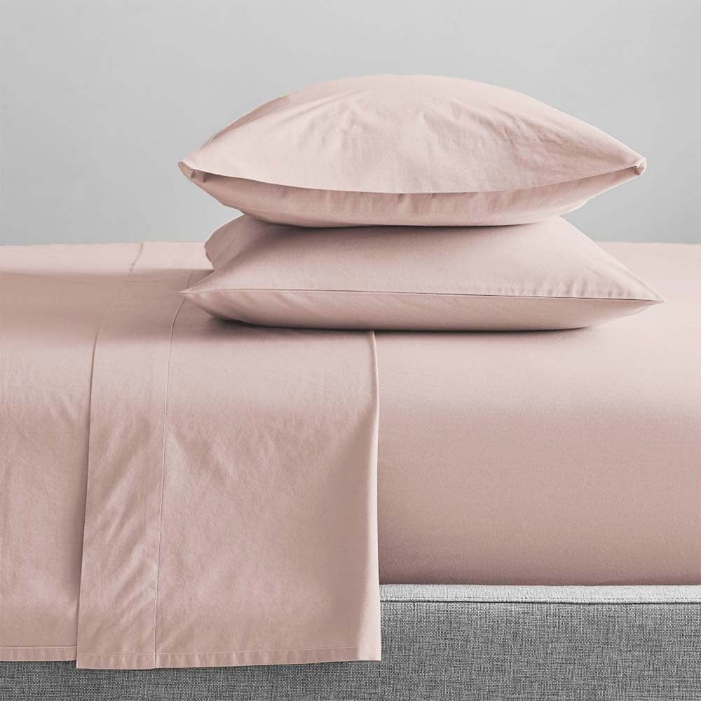 100% Organic Cotton Percale Sheet Set 300 Thread Count - Sepia Rose Color | Single Bed Size | Soft & Breathable Bedding for Allergy Sufferers & Hot Sleepers