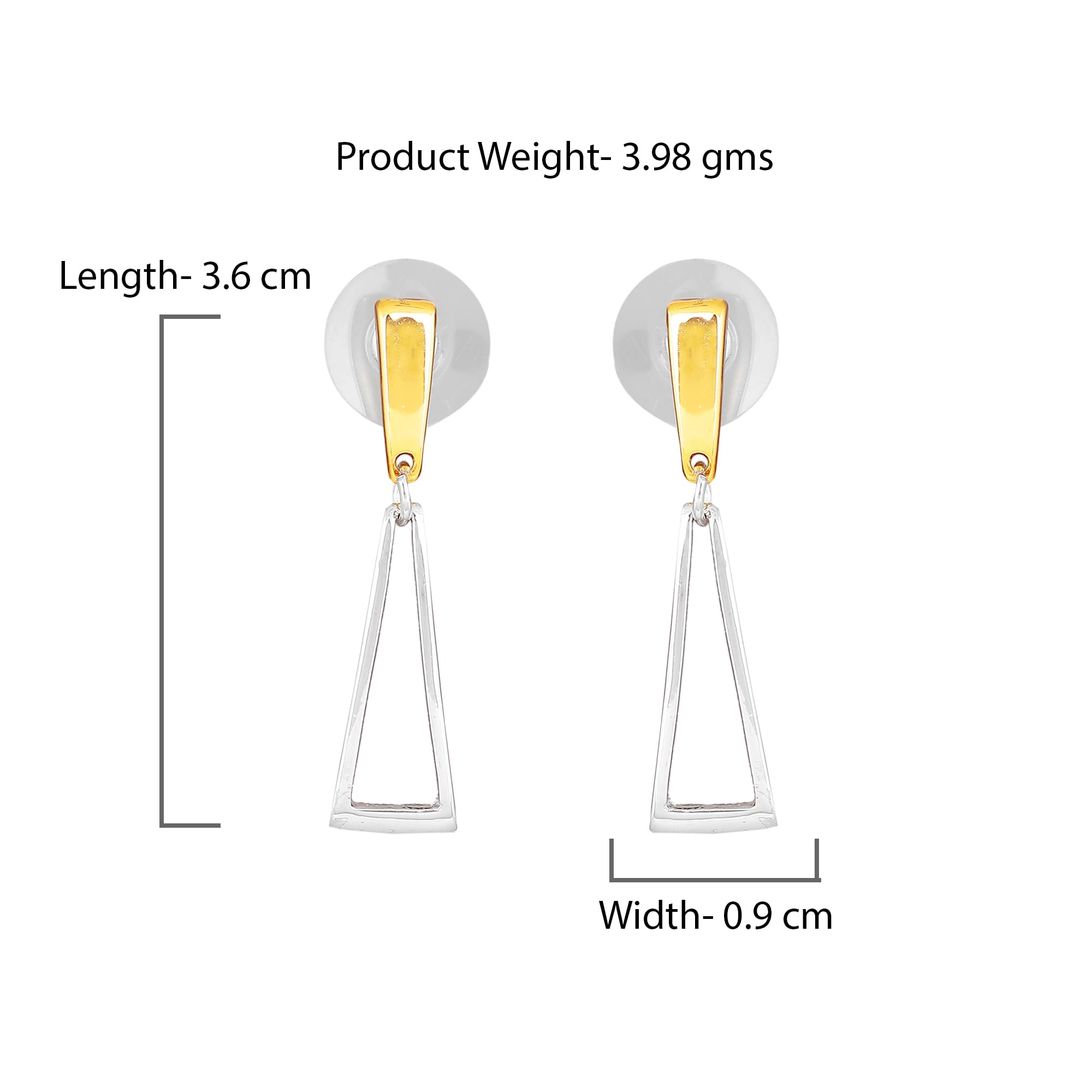 Stylish Gold & Rhodium Plated Designer Dangler Earrings for Women and Girls - Elegant Fashion Jewelry for Parties, Weddings & Special Occasions