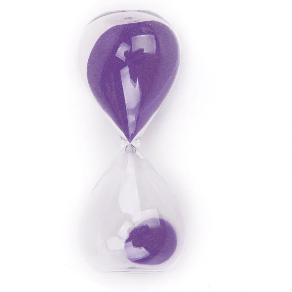 15-Minute Mini Hourglass Sand Timer - Purple | Decorative Desk Clock for Meditation, Yoga, Games & Time Management