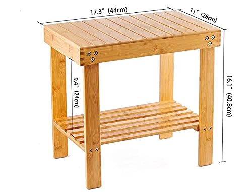 VaeFae Bamboo Shower Stool & Teak Shower Bench Set - Non-Slip Bath Seat for Elderly, Spa, and Relaxation - Perfect for Bathroom, Sauna, and Shower Safety