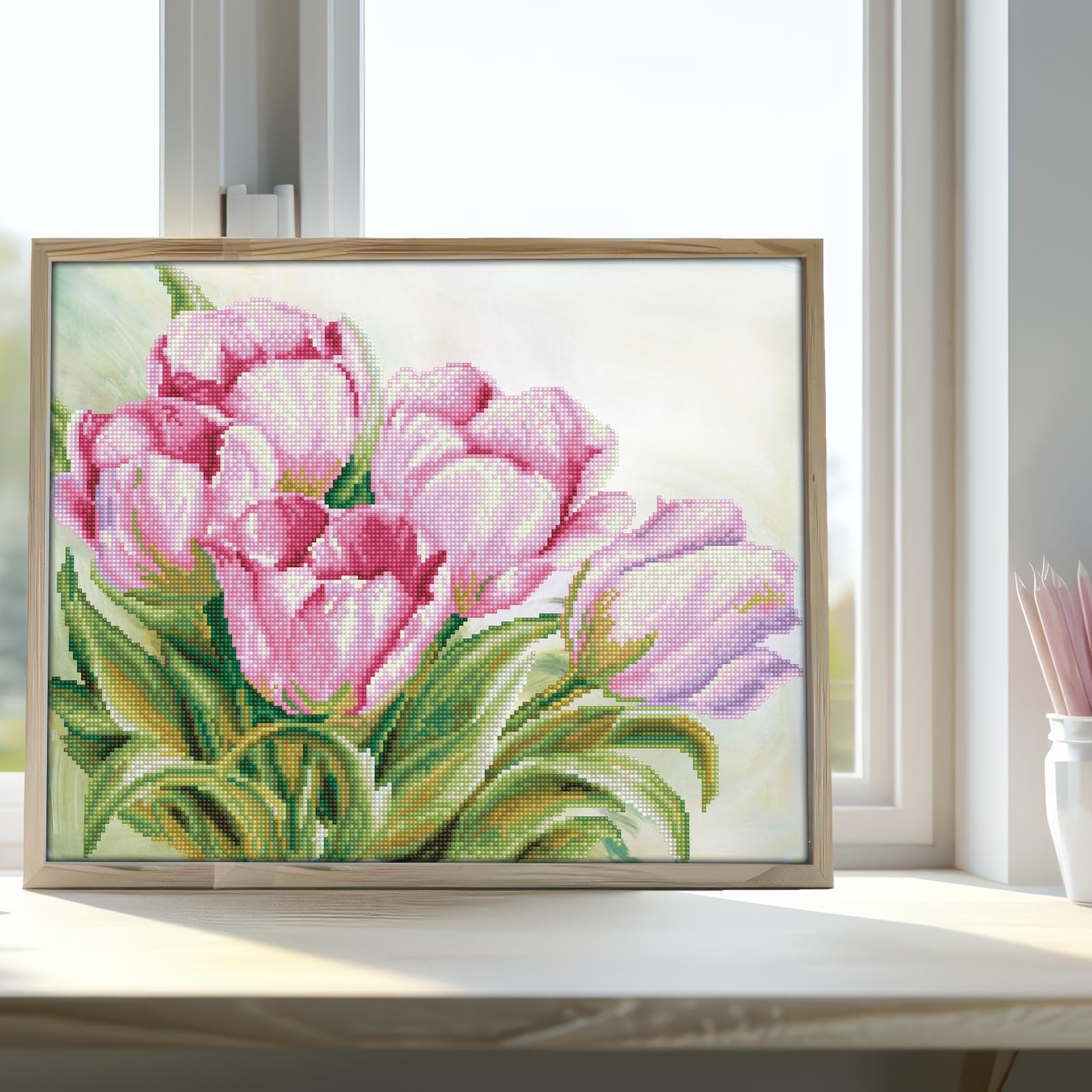 Diamond Dotz Tulip Swathe Diamond Painting Kit for Adults - 16x20 Inch DIY Diamond Art with Dotz Gems | Relaxing Creative Craft for Home Decor & Stress Relief