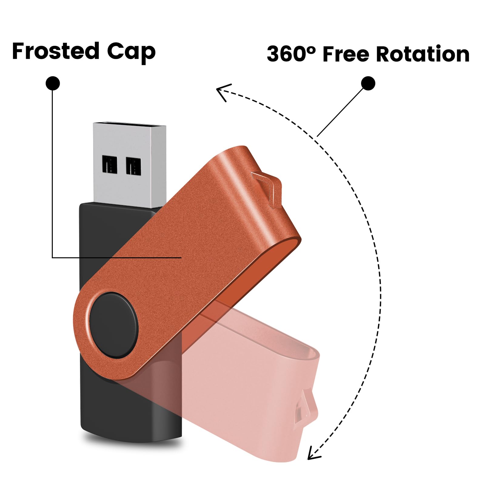 EASTBULL 128MB USB 2.0 Flash Drives 20-Pack with Lanyards - Bulk Colorful Swivel Thumb Drives for School & Office Storage