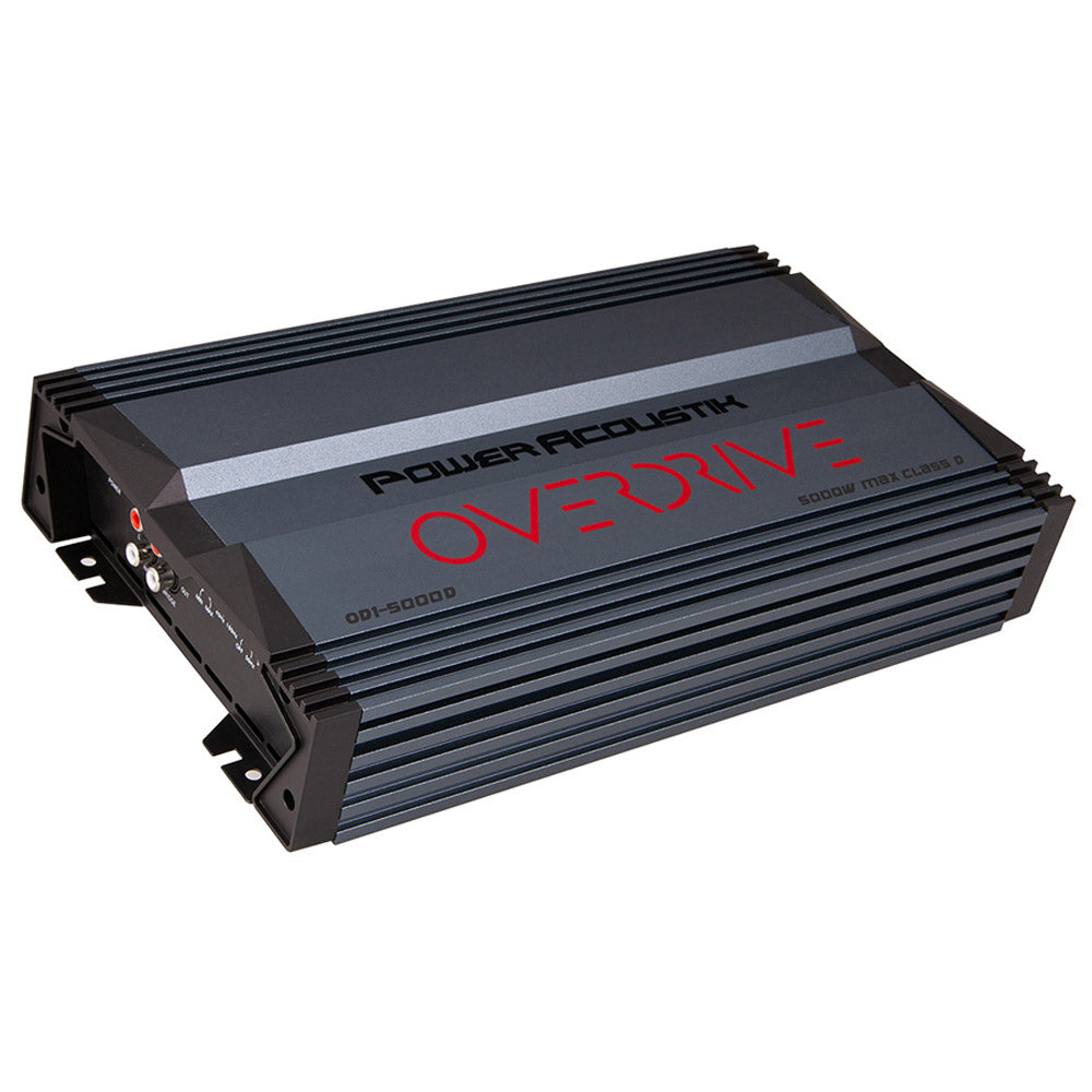 Power Acoustik OD1 5000D Overdrive Series 5000W Max Monoblock Class D Car Amplifier with Bass Remote - Perfect for Car Audio Systems, Bass Boost & Subwoofer Control