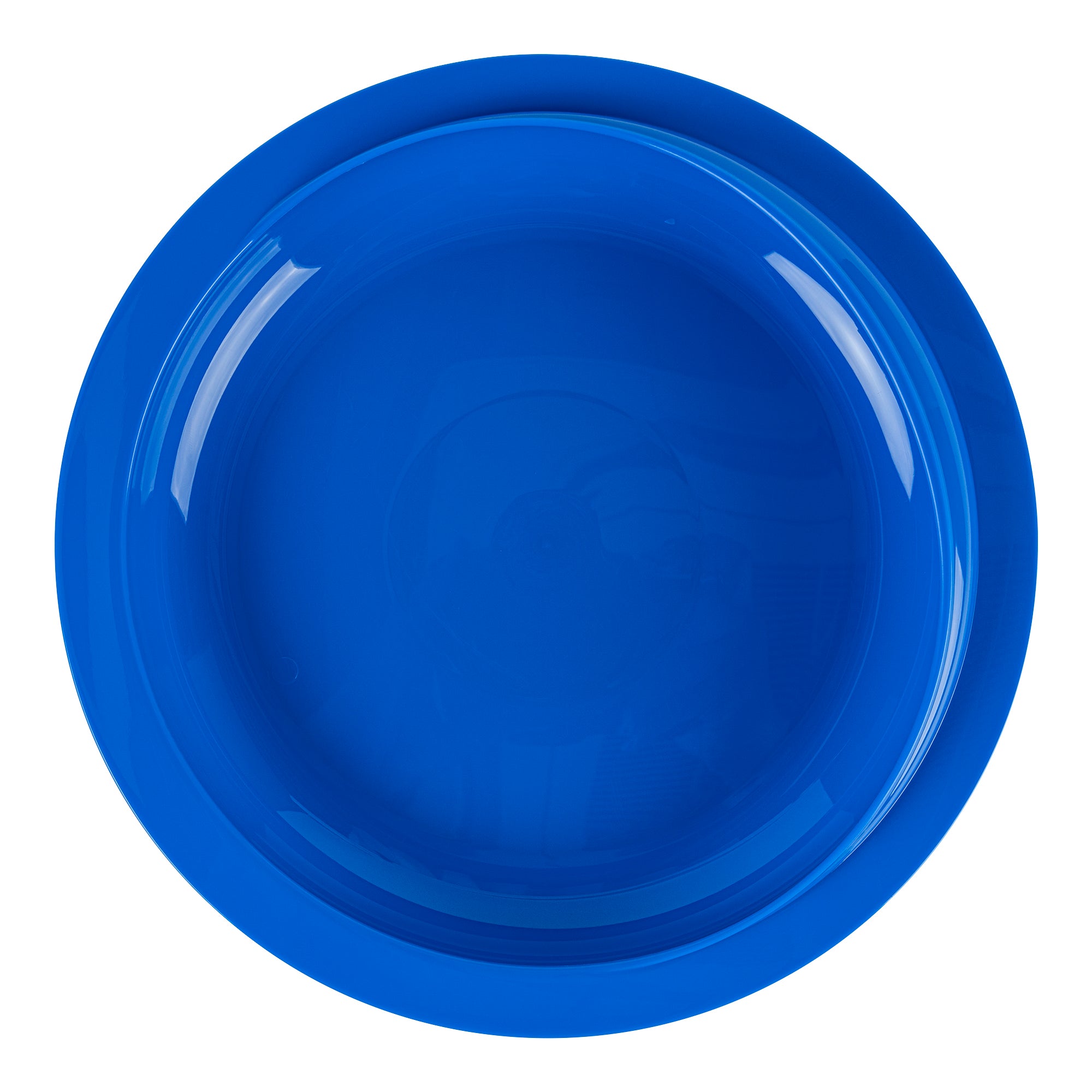 Adapt Tek Round Blue Plastic Scoop Plate - Spill-Proof with Strong Suction Base, 9 x 9 x 2.25 Inches, 1-Pack - Perfect for Baby Feeding, Toddler Meals & Mess-Free Snacking