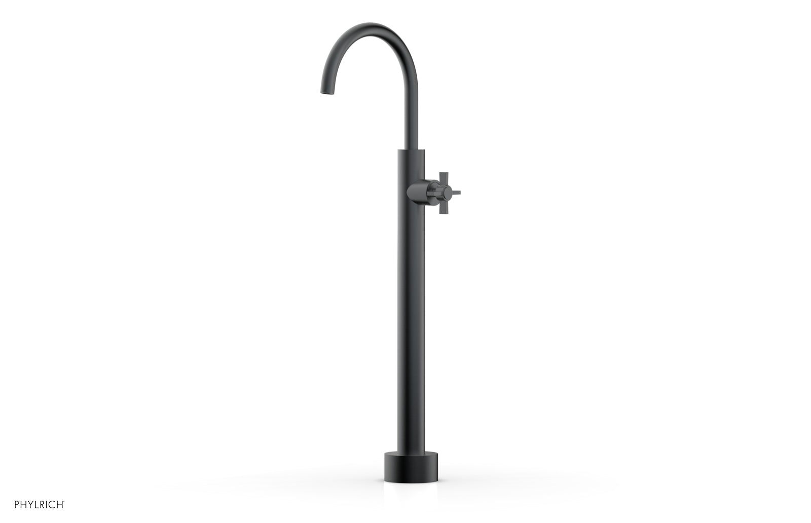 BASIC Low Floor Mount Tub Filler with Cross Handle - D132 44 04 - Perfect for Modern Bathroom Renovations and Spa-Like Showers