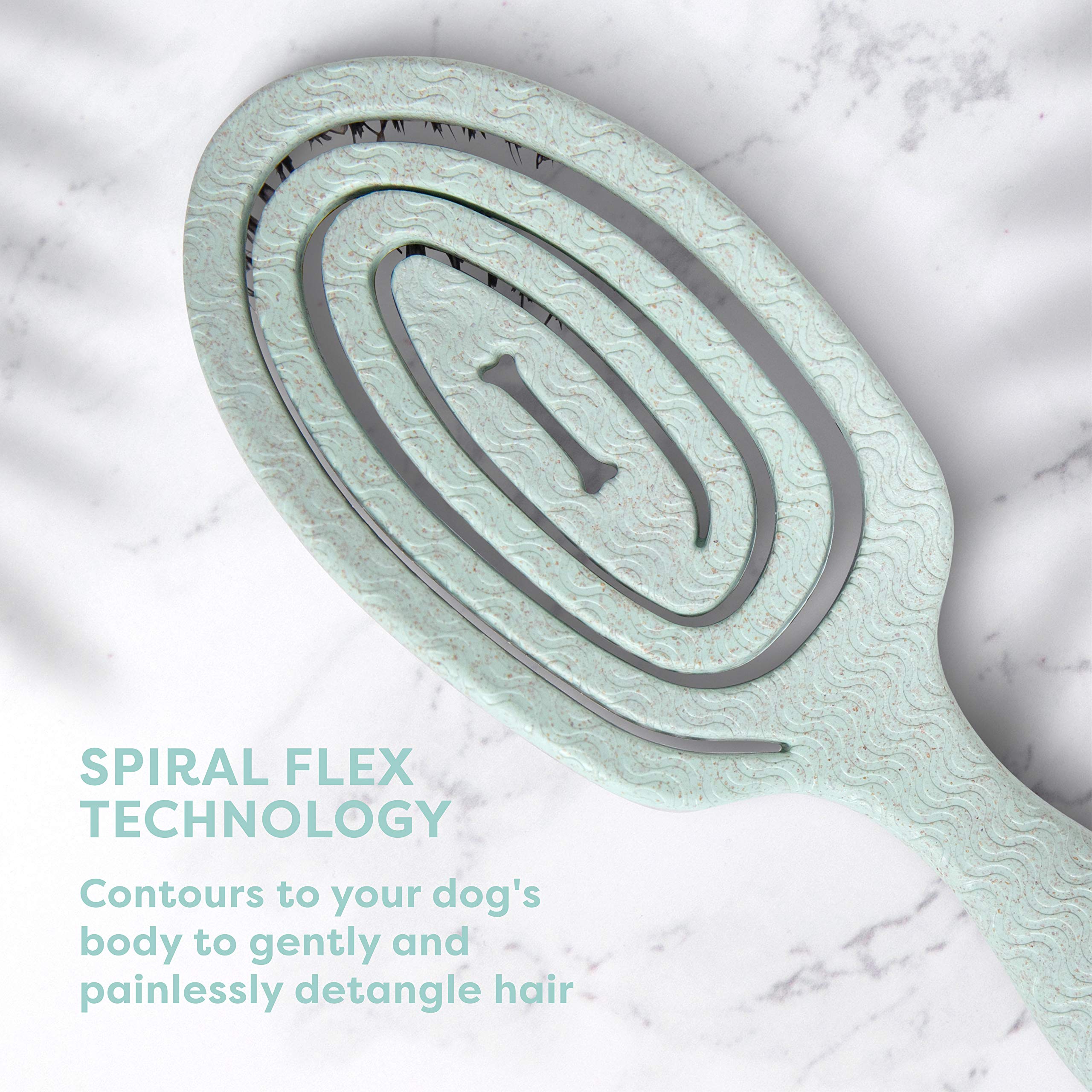 BioSilk for Dogs Eco-Friendly Boar Hair Bristle Brush - Mint Green Pet Grooming Brush with Ergonomic Handle for Shedding Control | 48 Pack | Perfect for Daily Brushing, Detangling & Coat Shine Enhancement