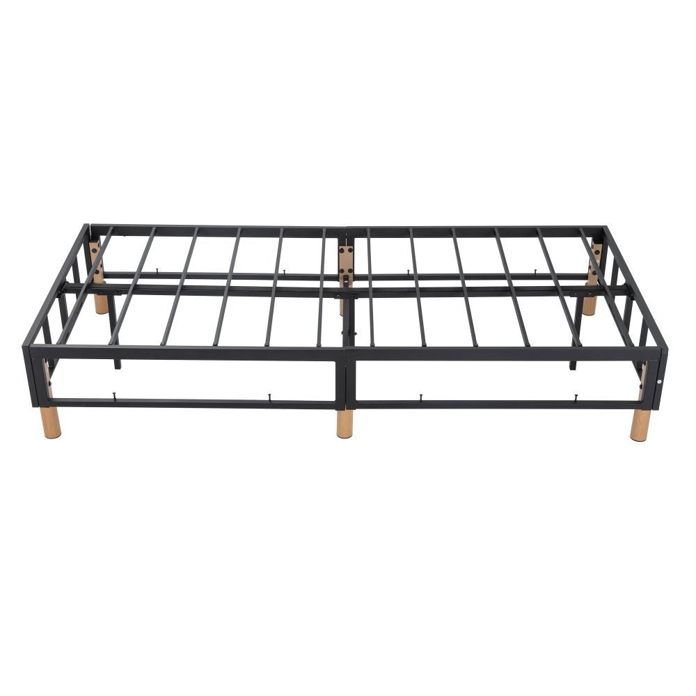 King Size Metal Bed Frame with Mattress Foundation - Dark Grey - Sturdy & Noise-Free Support for Master Bedroom, Guest Room, or Dorm