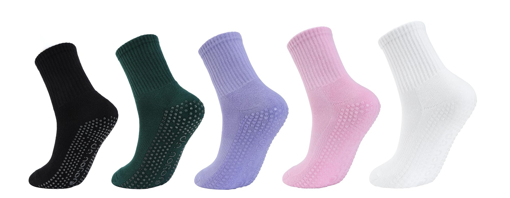 Joyou 4-Pack Non-Slip Pilates Grip Socks for Women - Anti-Slip Yoga & Barre Socks with Sticky Soles, Breathable Workout Socks for Gym, Dance, Ballet and Home Exercise