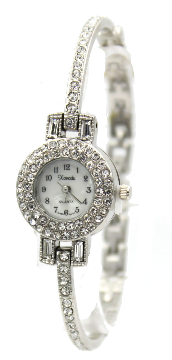 Elegant Silver Women's Watch with Swarovski Crystals for Formal Occasions