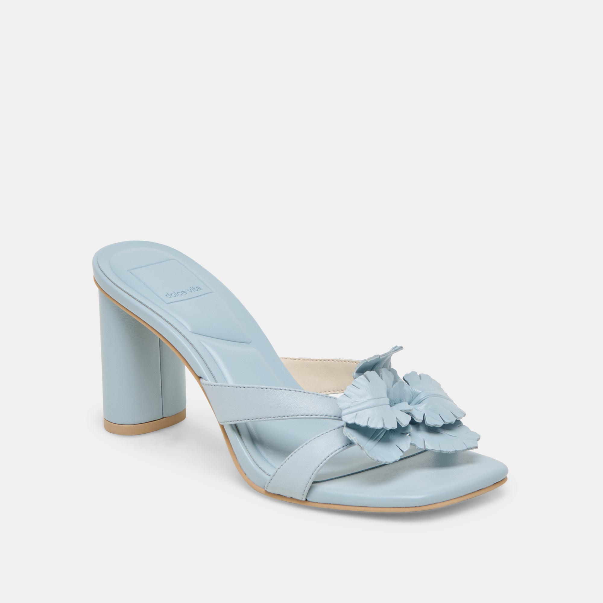 NIKIL Women's Light Blue Leather Heels - Stylish High Heels for Parties, Weddings & Evening Events