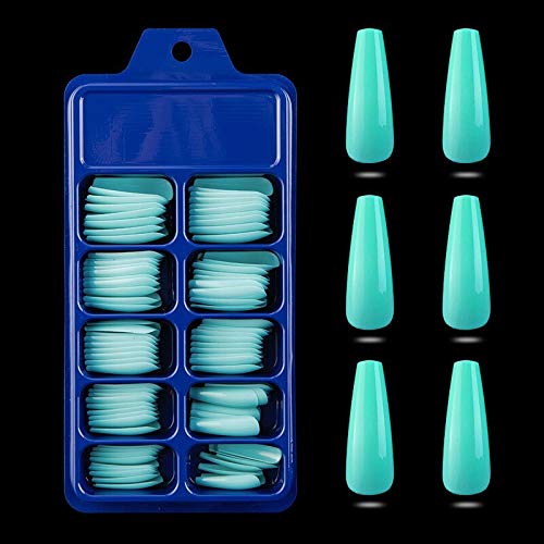 100 Pieces Small Blue Blister Box Fake Nails - Assorted Colors (Red, Blue, Pink, Purple, Yellow) for Ballet, Parties & Special Occasions | Durable & Easy to Apply False Nails for Manicures & Nail Art