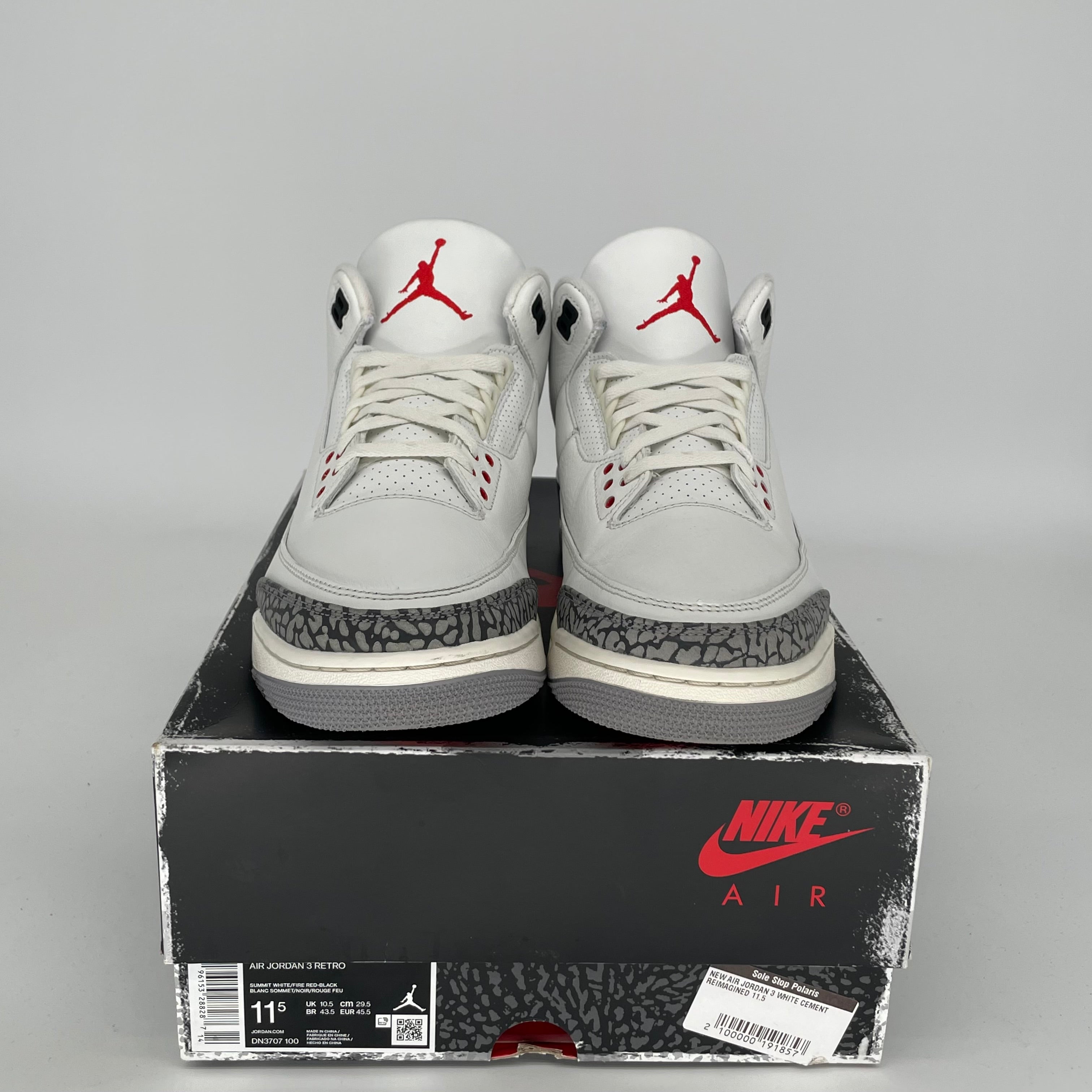 AIR JORDAN 3 White Cement Reimagined Retro Sneakers - Men's Size 11.5 (DN3707-100) | Authentic Basketball Shoes for Streetwear & Casual Outfits