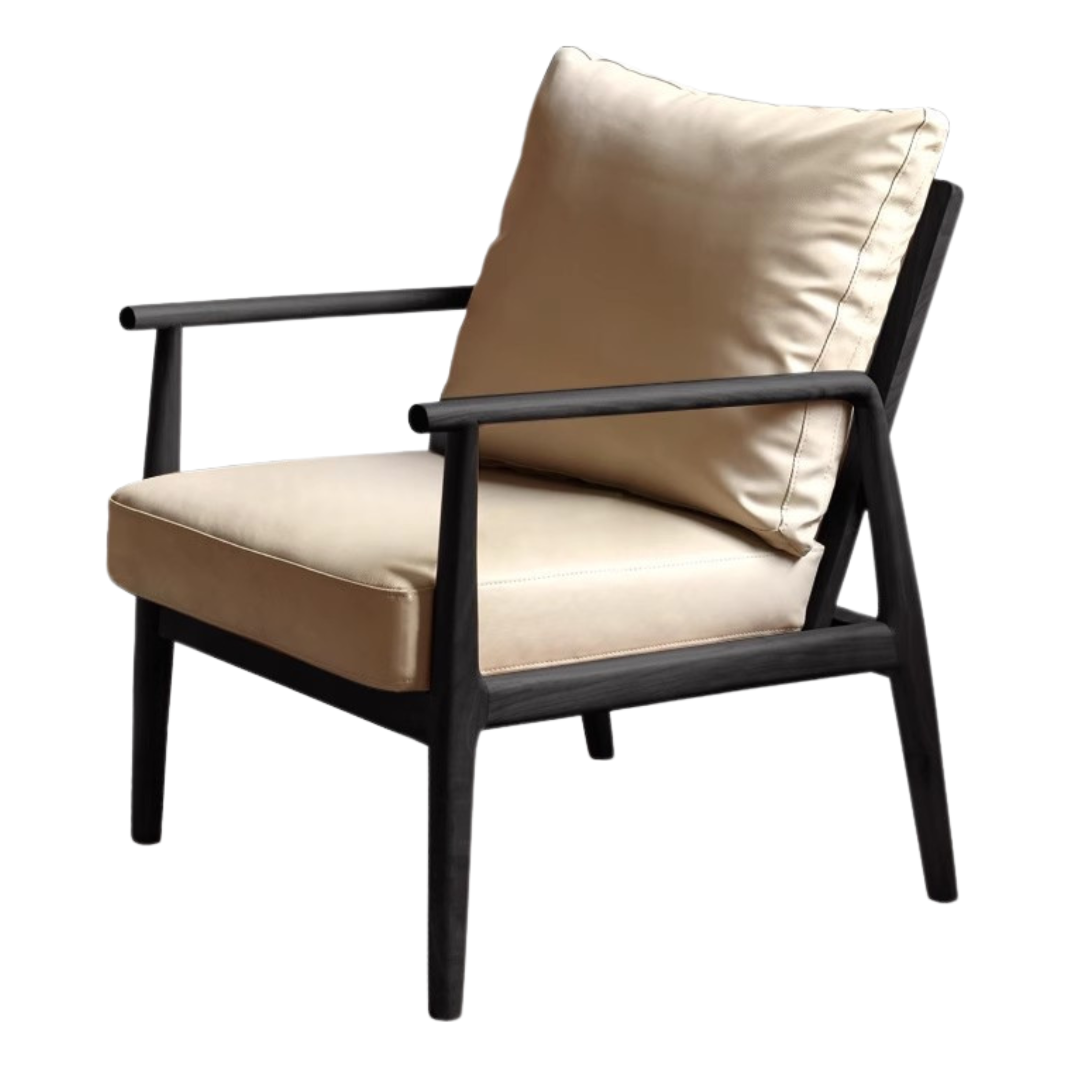 Premium Black Walnut Solid Wood Lounge Armchair with Matching Footstool - Handcrafted Comfort Chair for Living Room, Reading Nook & Relaxation Spaces