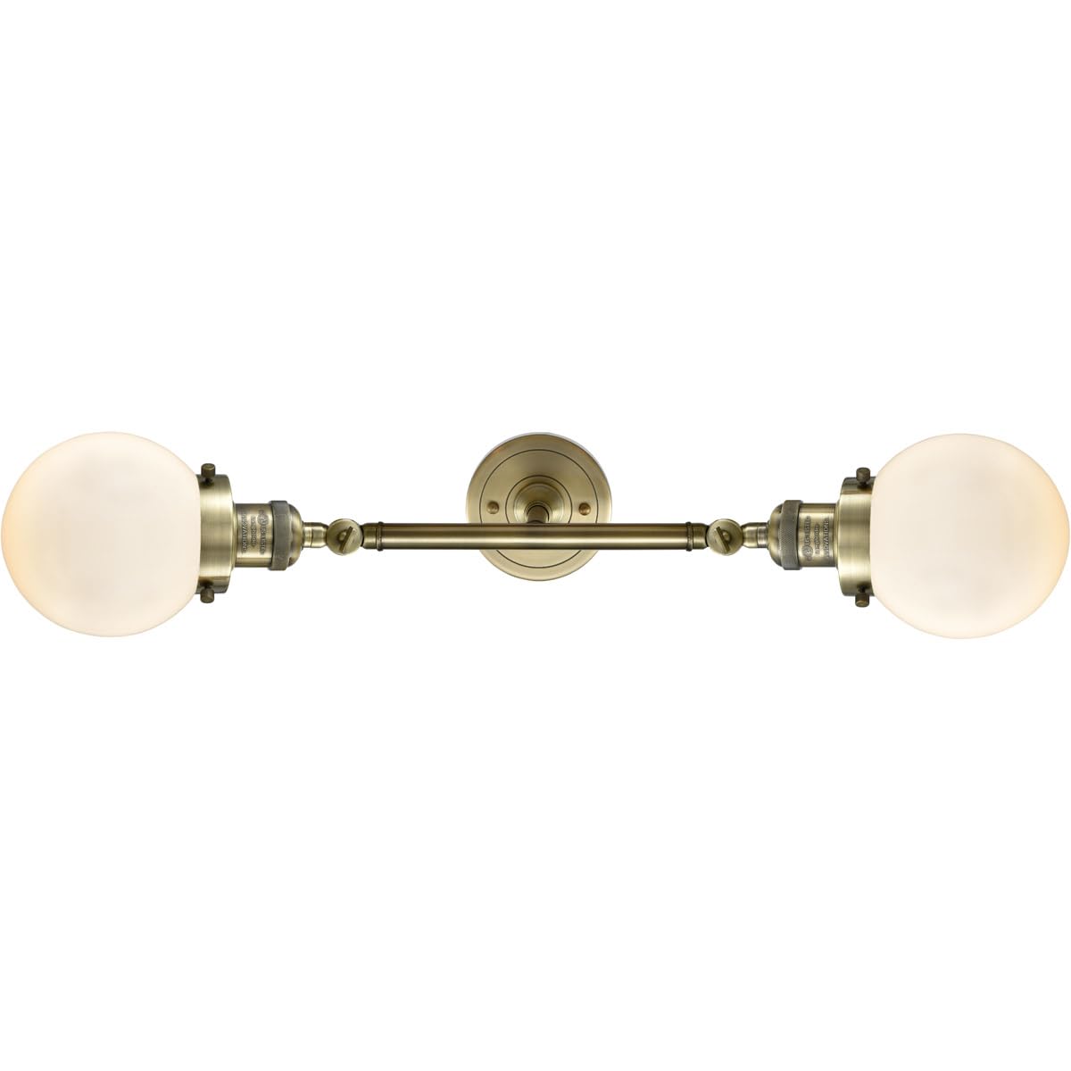 Vintage Dimmable LED Bathroom Light Fixture - 2-Light Antique Brass Finish, Energy Efficient Lighting for Bathroom Vanity, Powder Room & Dressing Area
