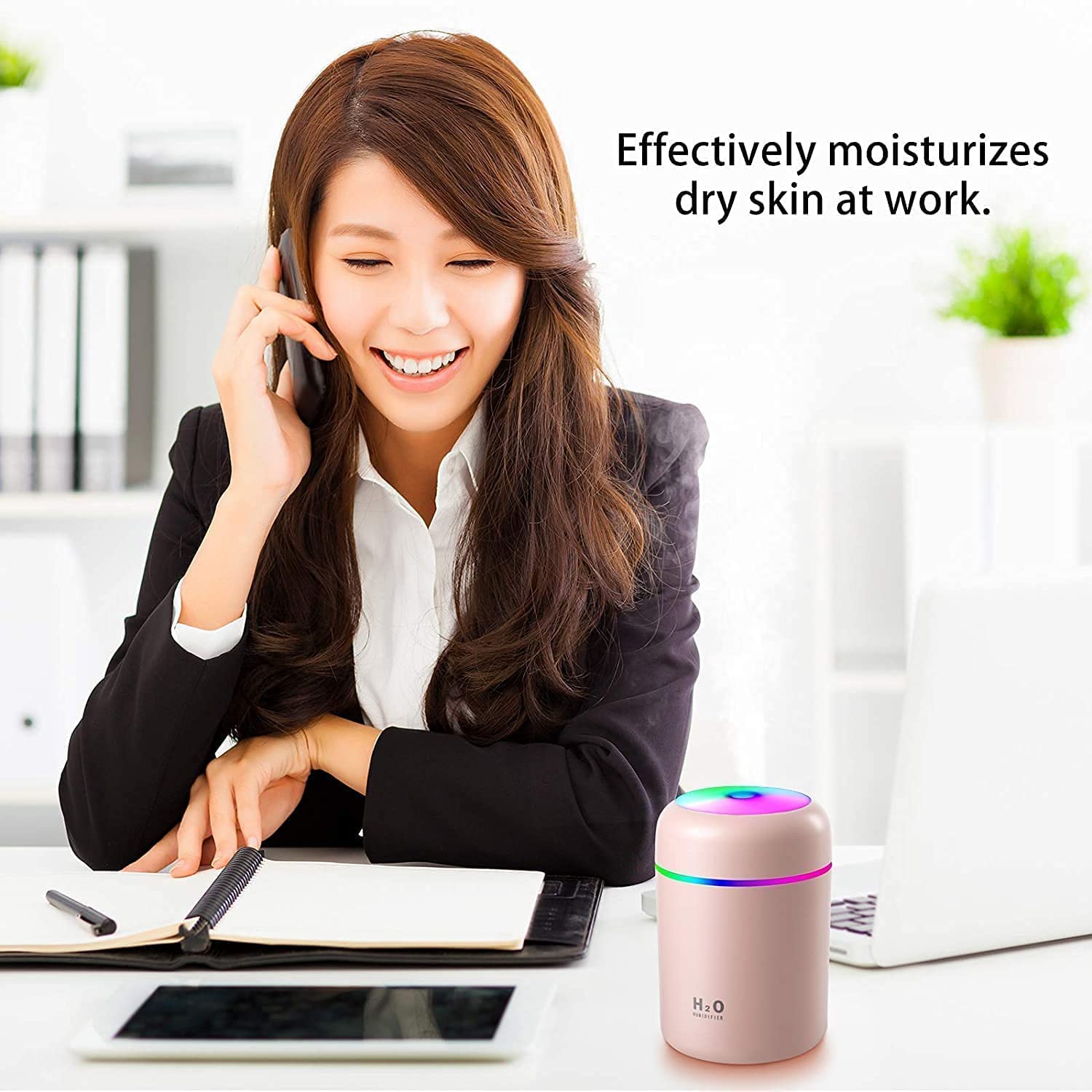 Ultrasonic Cool Mist Humidifier & Essential Oil Diffuser - Quiet Small Room Air Moisturizer for Home, Office, Nursery | Perfect for Dry Air Relief, Aromatherapy & Better Sleep