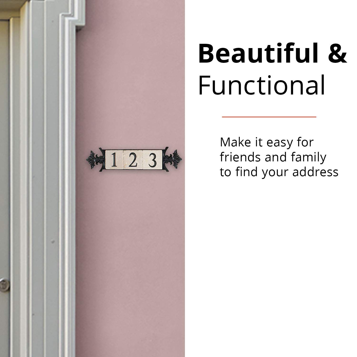 NACH Crested 3-Number Cast Iron Address Plaque for Houses - 14