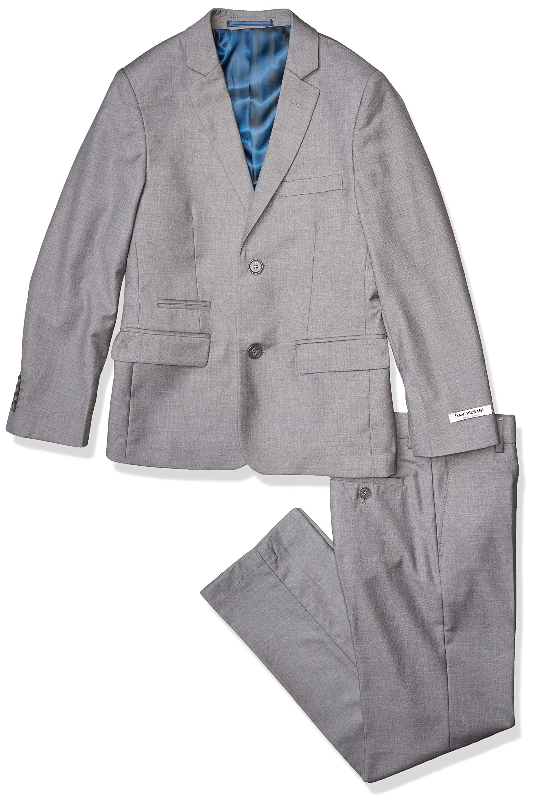 Isaac Mizrahi Boys' 2-Piece Slim Fit Wool Blend Suit for Husky Sizes | Formal Wear for Weddings, School Events & Special Occasions