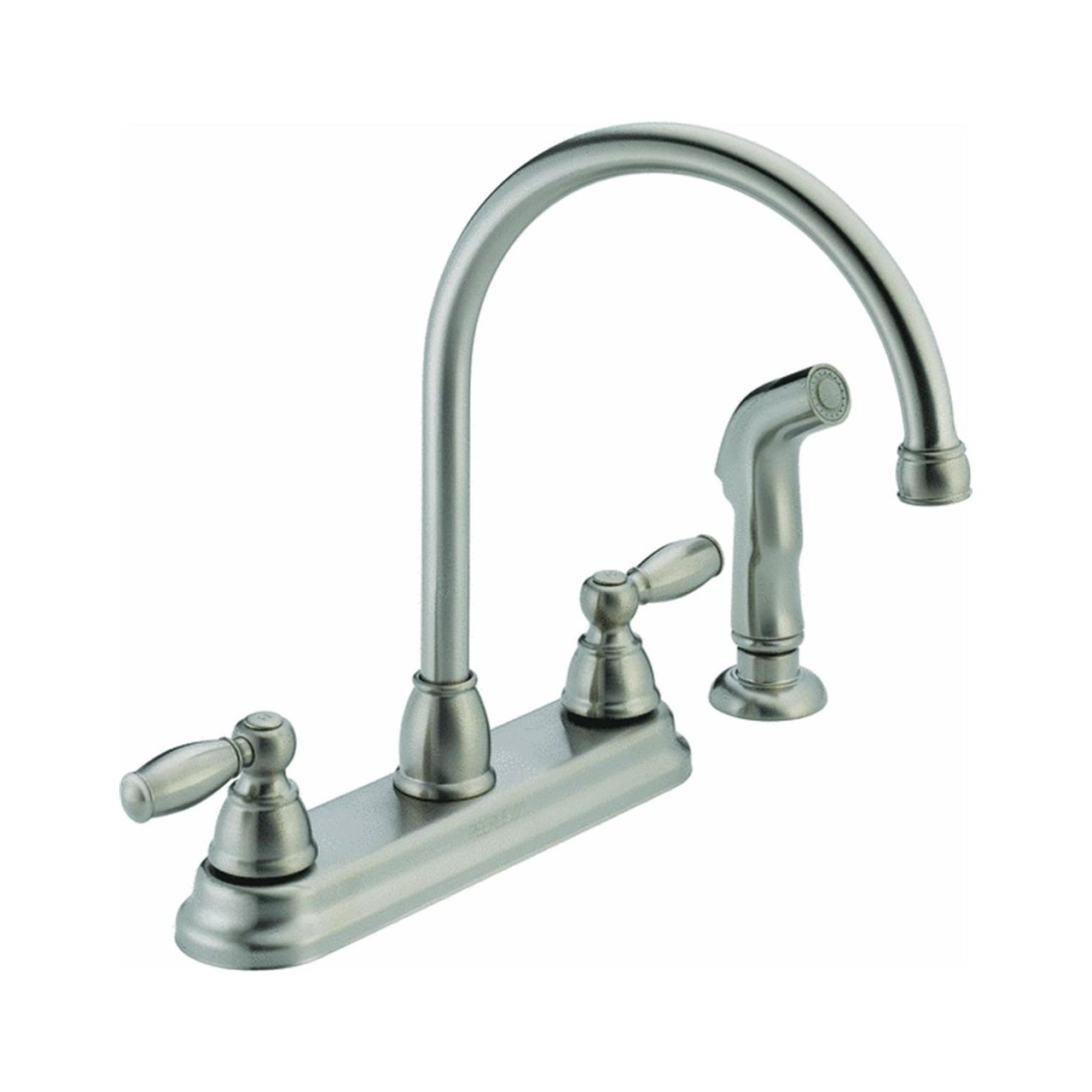 Peerless Claymore Brushed Nickel 2-Handle Kitchen Faucet with Pull-Out Side Sprayer - Stainless Steel Sink Faucet for Modern Kitchens (Model P299575LF-SS) | Perfect for Washing Dishes, Filling Pots & Cleaning Sinks