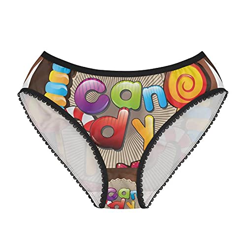 Candy Vector Women's Cotton Briefs - Funny & Comfortable Underwear for Everyday Wear - Perfect for Gifts, Loungewear, and Casual Outfits