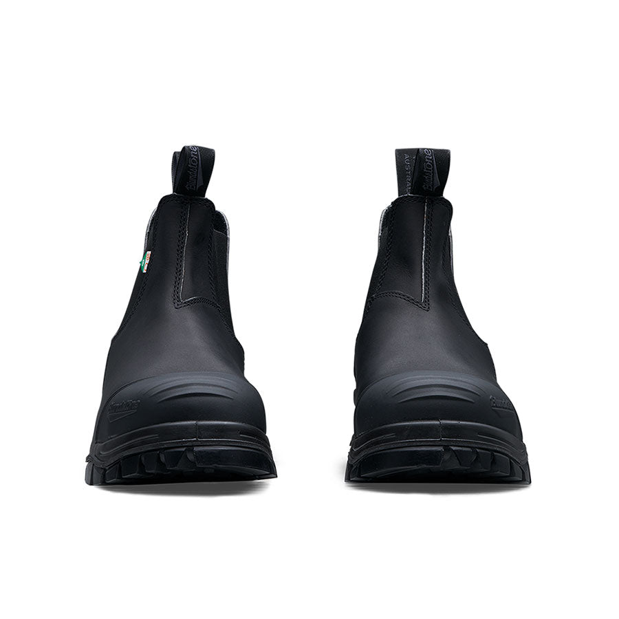 Blundstone 968 Work & Safety XFR Black Steel Toe Boots for Men - Durable Slip Resistant Work Boots for Construction, Warehouse & Outdoor Activities