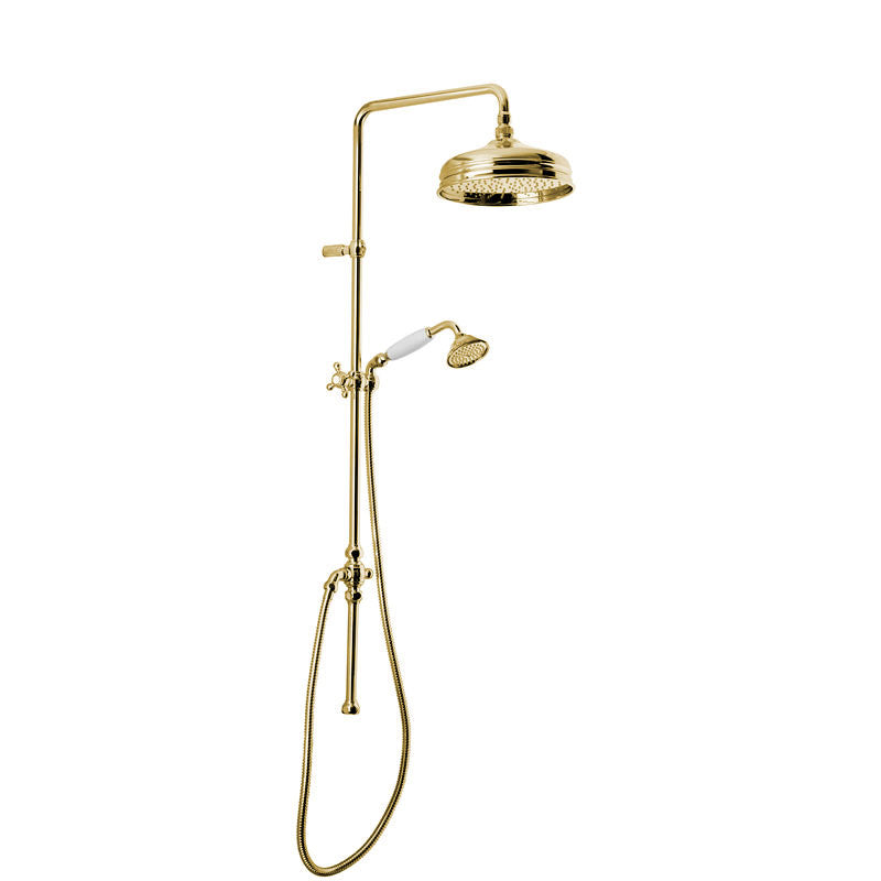 Maxima Colonial II Shower Set Without Mixer in Brass - Perfect for Vintage Bathroom Decor & Luxury Bathing Experience