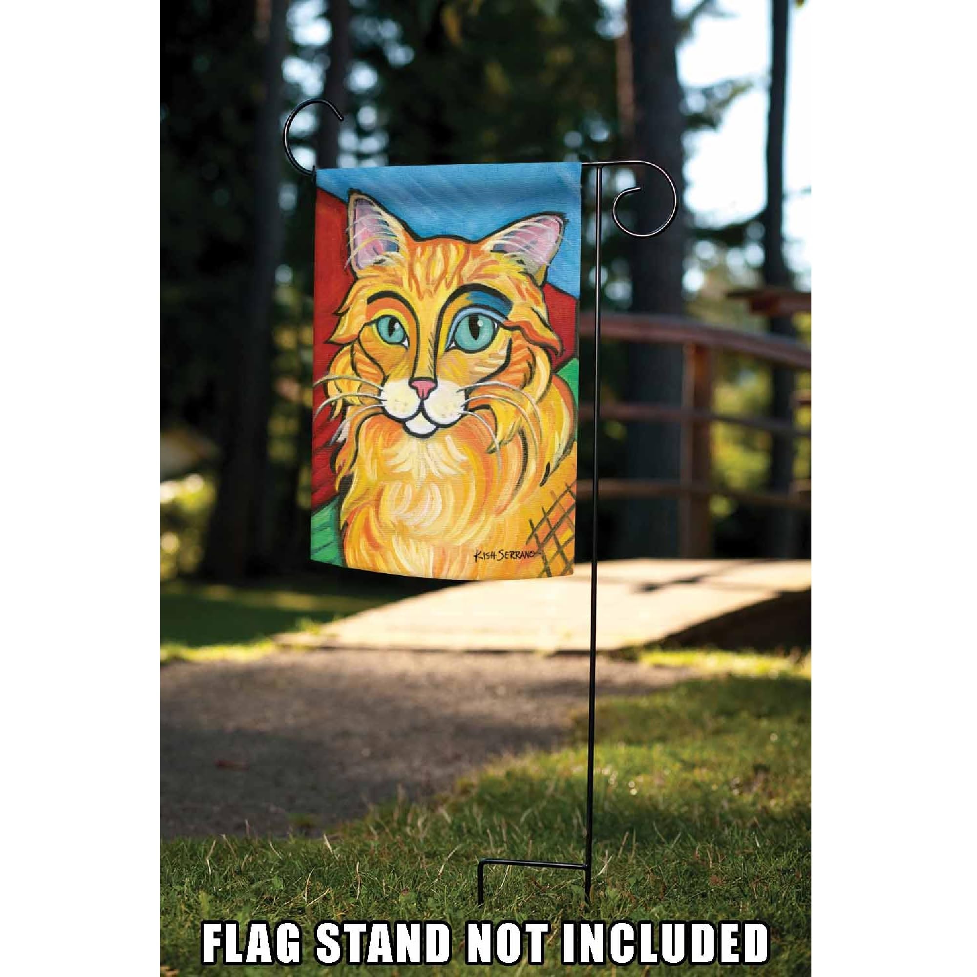 Toland Home Garden 119622 Pawcasso - 12x18 Inch Double Sided Longhaired Orange Cat Garden Flag for Outdoor Yard Decoration | House Flag, Porch Decor, Seasonal Display