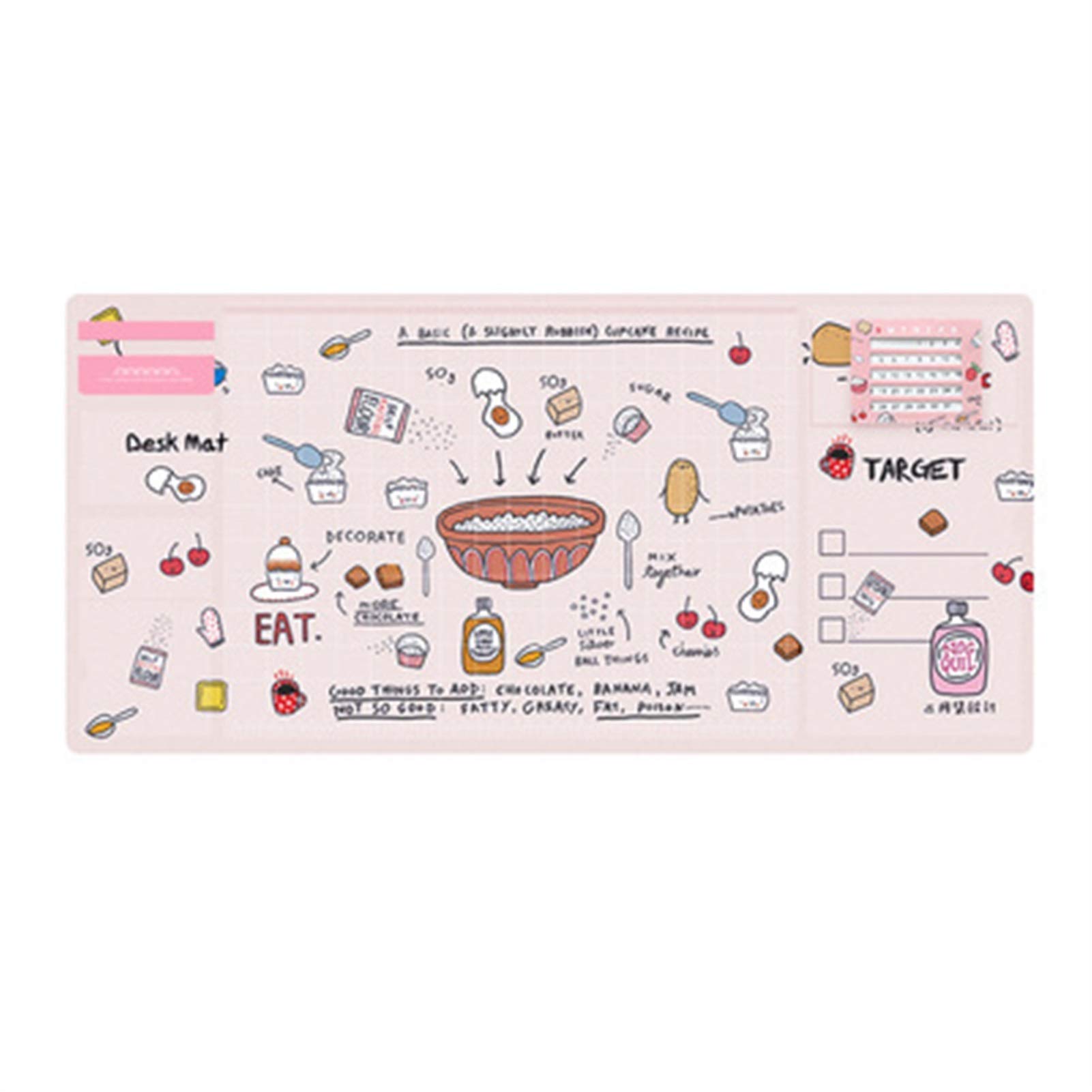 Cute Cartoon PU Leather Mouse Pad - Large Non-Slip Desk Mat for Office & Laptop Use - Desk Organizer with Calendar - Perfect for Work, Gaming & Home Office (Color A)