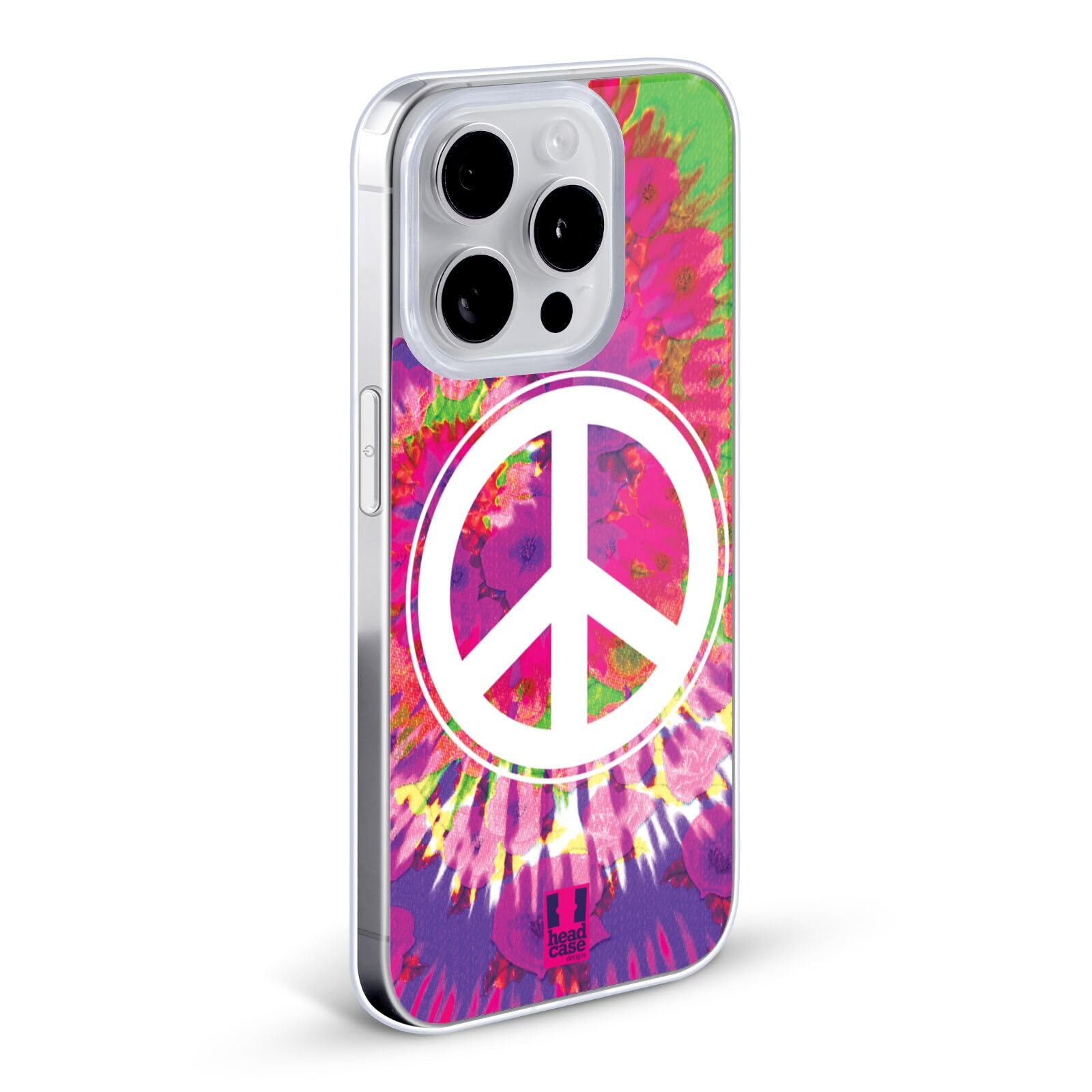 Peace Sign Tie Dye Soft Gel Phone Case for Apple iPhone 12 Pro Max - Colorful Protective Cover for Everyday Use, School & Music Festivals