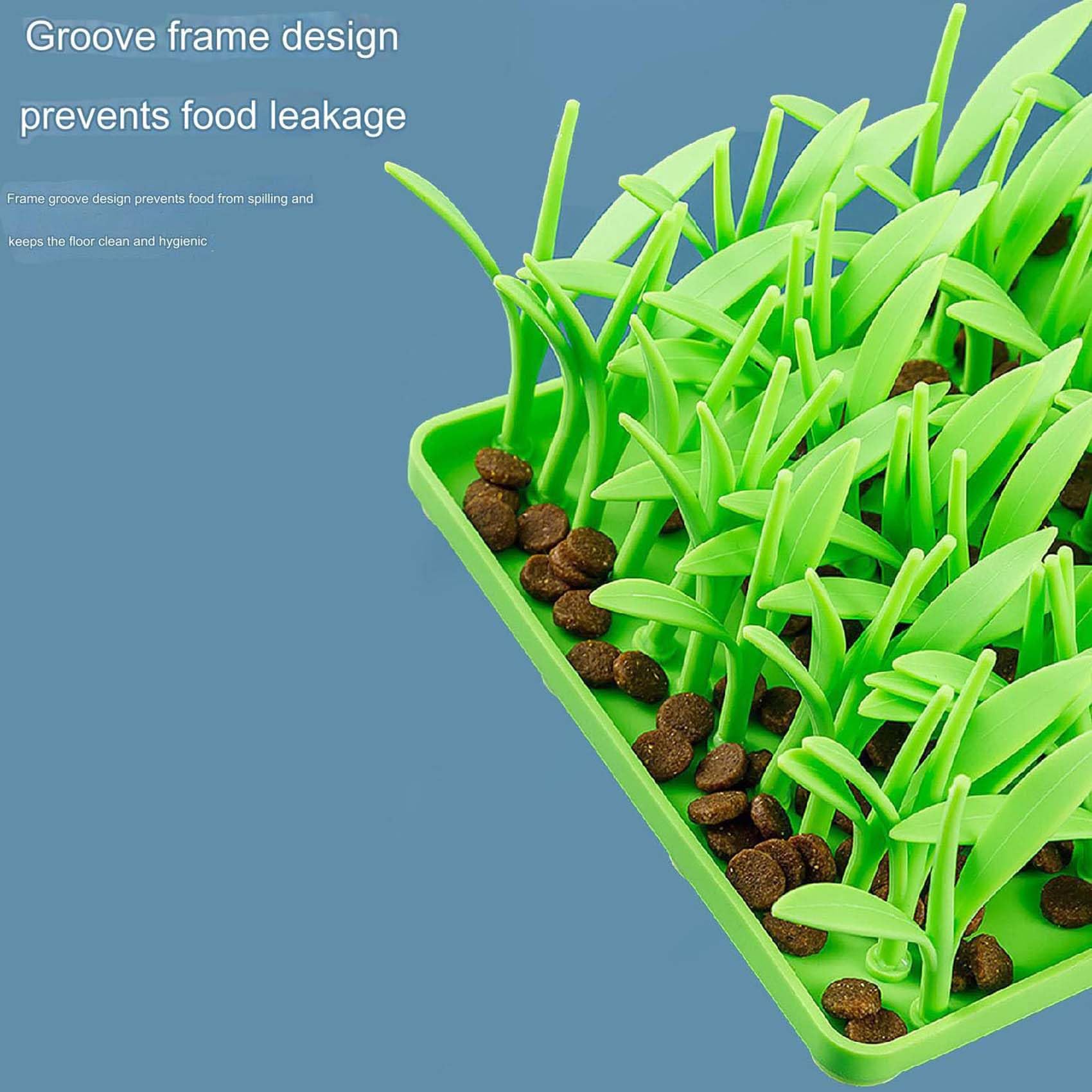 Premium Silicone Cat Grass Mat for Indoor Cats - Non-Toxic Pet Feeding Mat with Natural Grass Design - Stimulates Foraging & Play (1PC, One Size) - Perfect for Mealtime Enrichment & Slow Feeding