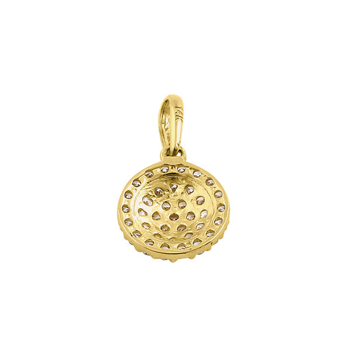 14K Yellow Gold Shield Pave CZ Pendant Necklace for Women - Elegant Cubic Zirconia Jewelry Gift for Birthday, Anniversary & Valentine's Day - Perfect for Layering, Everyday Wear & Special Occasions