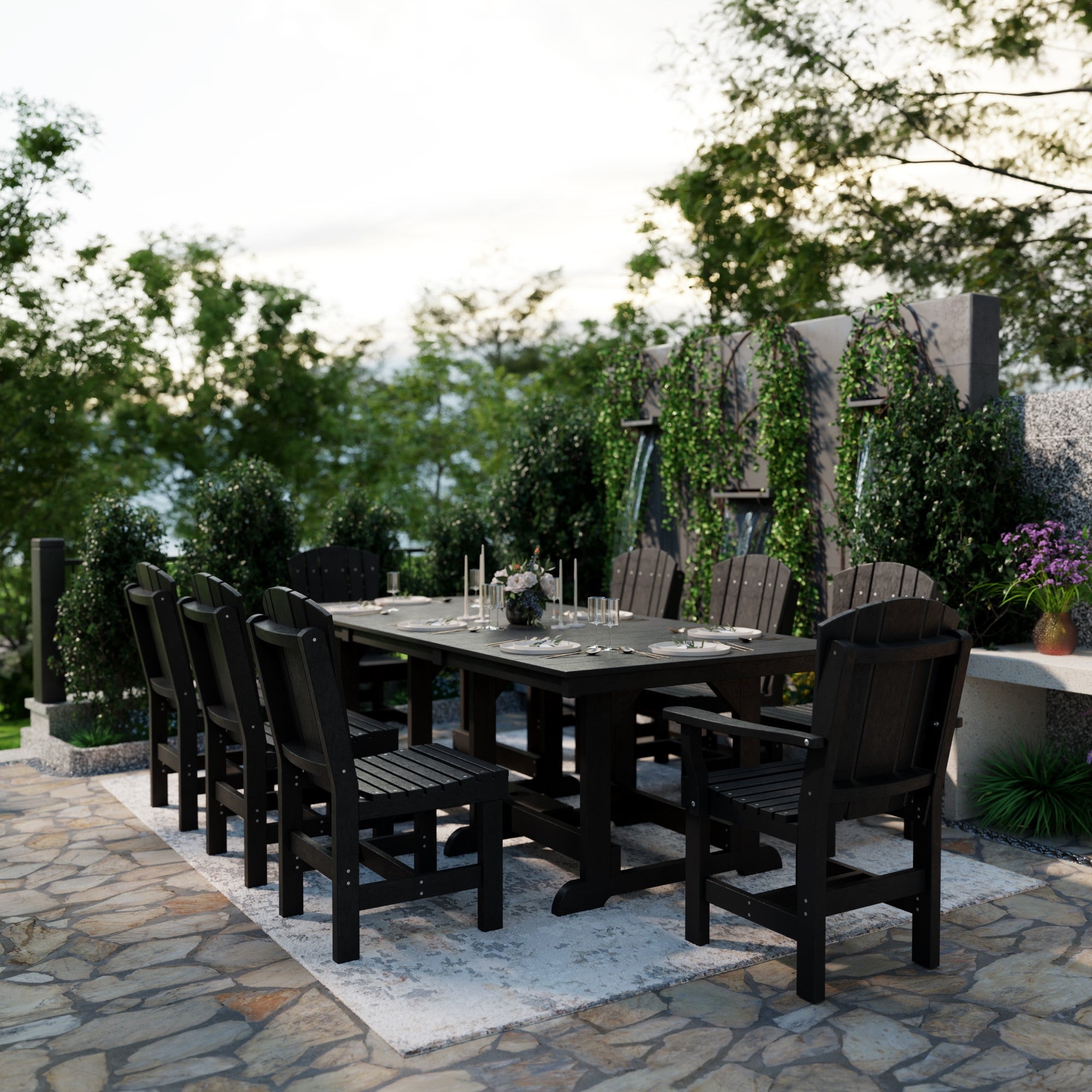 Heritage 9-Piece 44x94 Inch Dining Table Set - Perfect for Family Gatherings, Dinner Parties & Formal Dining Rooms