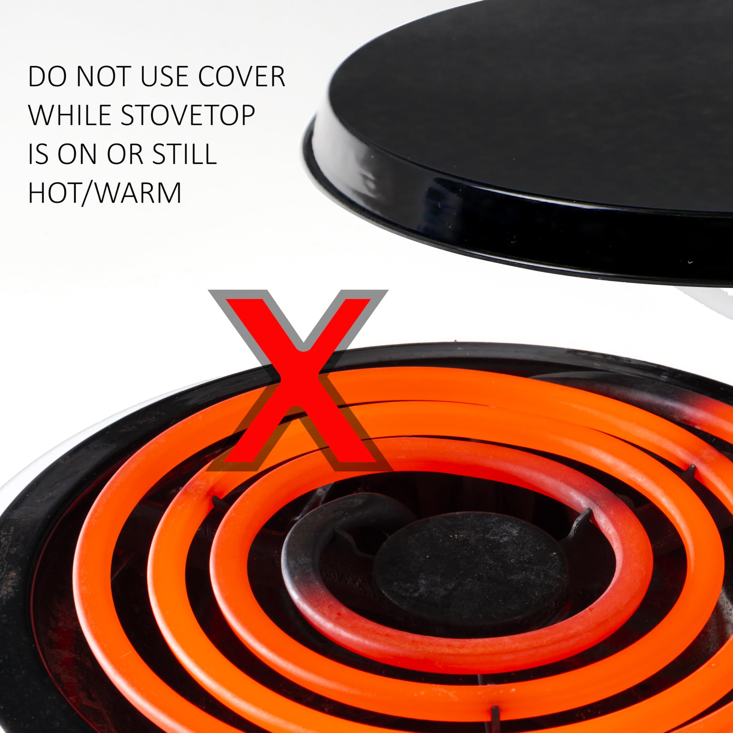 Reston Lloyd 4-Piece Electric Stove Burner Covers - Black Granite Finish - Heat Resistant & Durable - Perfect for Kitchen Stove Protection & Decoration