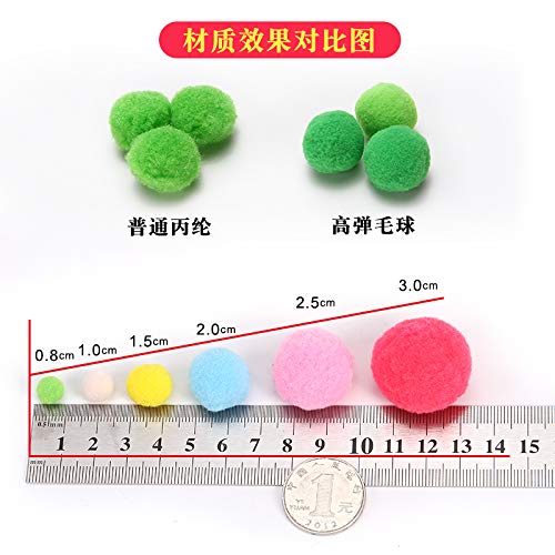 Dalab Mini Fluffy 8mm White Pom Poms - Soft Round DIY Craft Pompoms for Sewing, Kids Toys, Home Decor, Gift Wrapping & Party Supplies (20g, 16-Pack)
