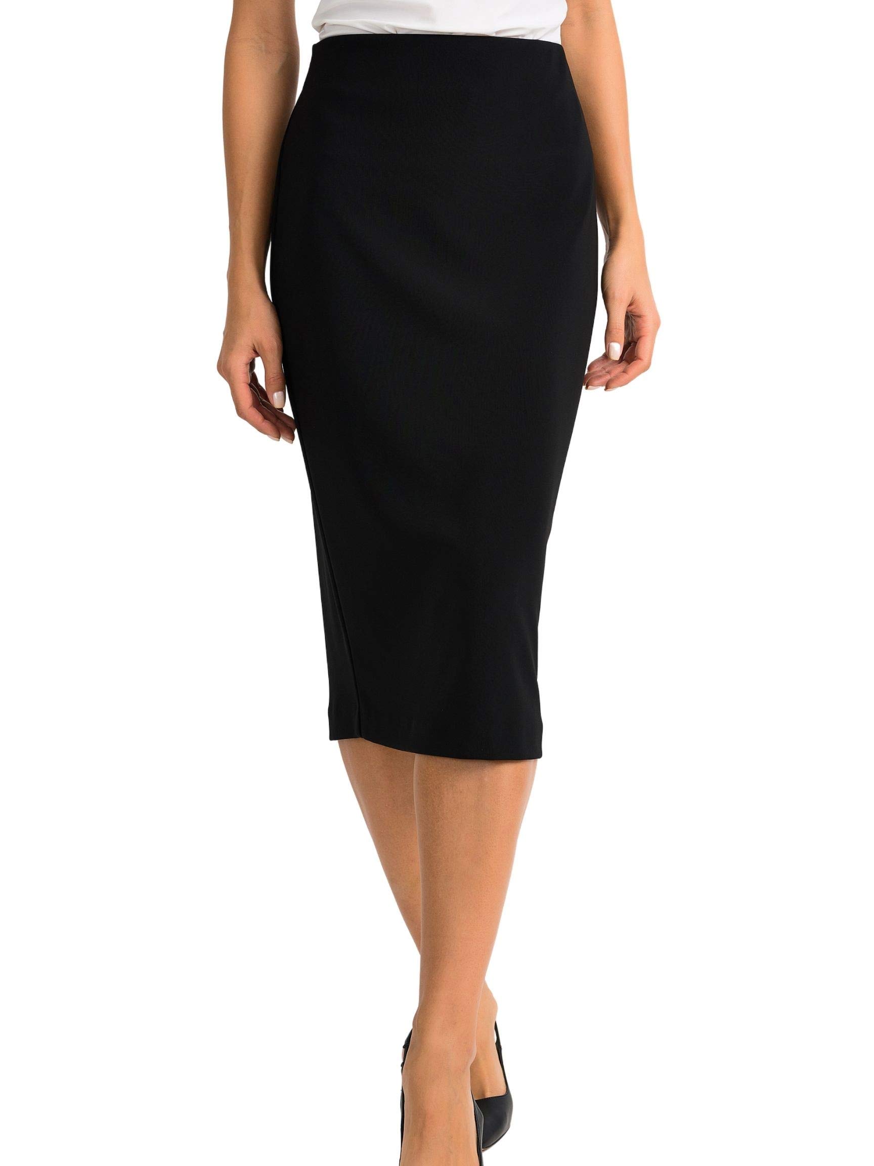 Women's Below-The-Knee Pencil Skirt - Slim Fit Stretch Office Skirt Style 163083J - Perfect for Work, Business Meetings & Formal Events