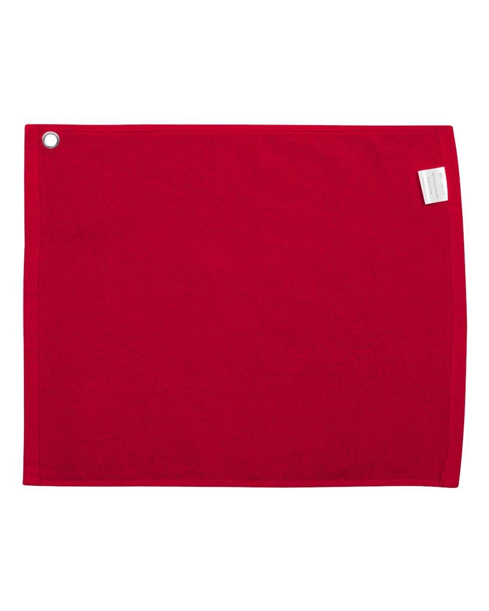 Large Rally Towel with Grommet and Hook - Durable Sports Towel for Cheering, Games & Outdoor Events (Red)