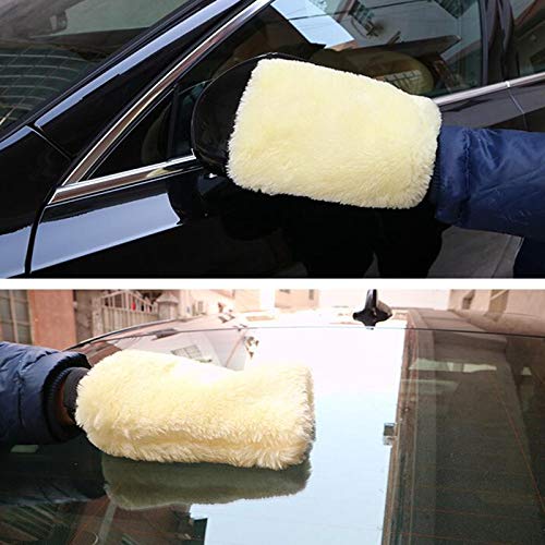 PDTXCLS TANGDIAABBCC Aeiniwer Eclean 1PCS Extra Thick Wool Car Wash Gloves - Premium Cleaning, Polishing & Waxing Mitt for Auto Detailing | Heavy Duty Absorbent Wash Mitt for Car, Home & RV Cleaning | Perfect for Hand Washing, Wax Application & Paint Protection