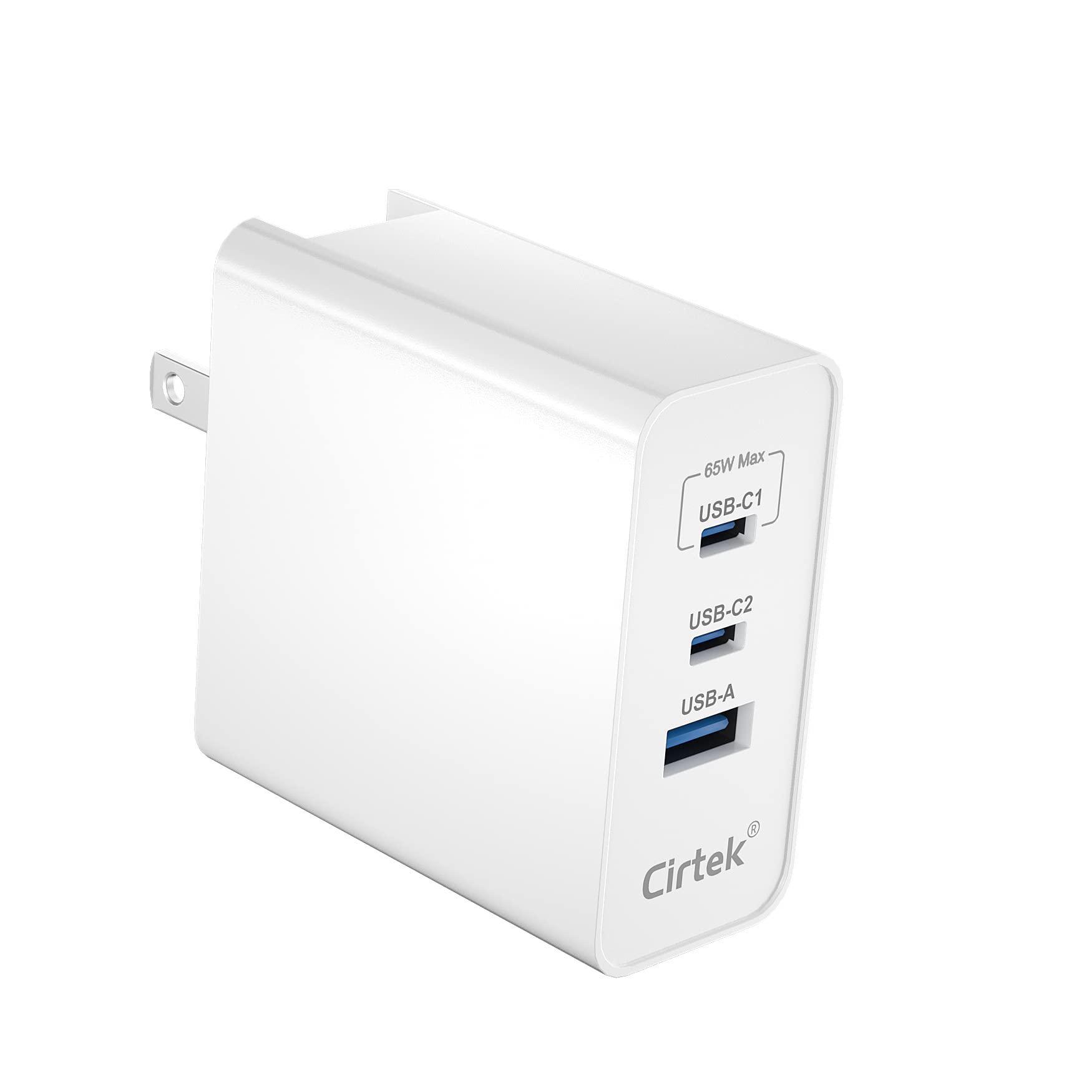 65W USB C Fast Charger Block - 3 Port Foldable Wall Adapter for iPhone 12/13/14 Pro Max/Mini, MacBook Air/Pro, iPad, Galaxy S20/S21/Note 10+/20 | Travel & Home Office Charging Solution