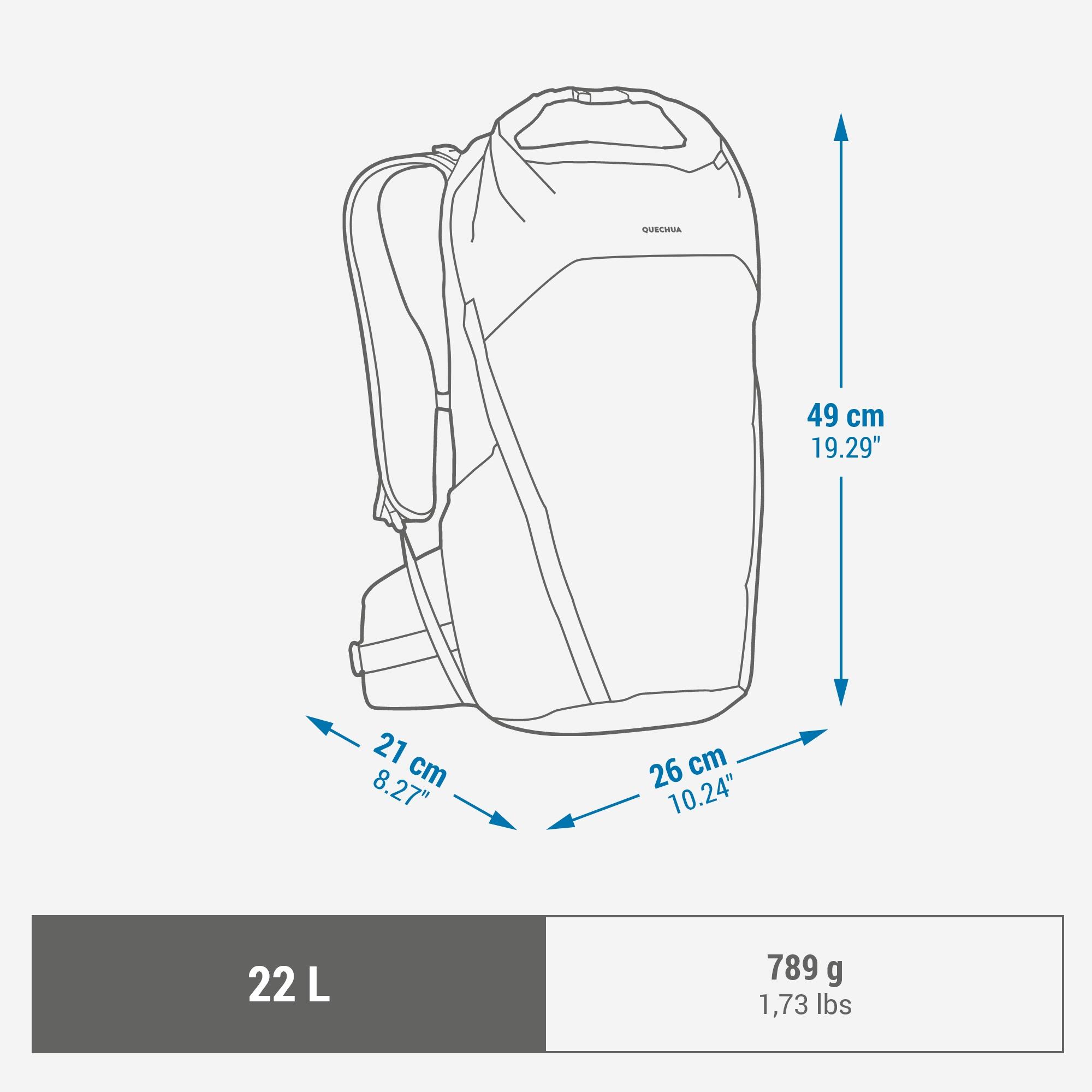 Quechua MH500 22L Lightweight Hiking Backpack - Waterproof Daypack for Outdoor Adventures, Camping & Travel | Perfect for Hiking, Trekking & Daily Commute